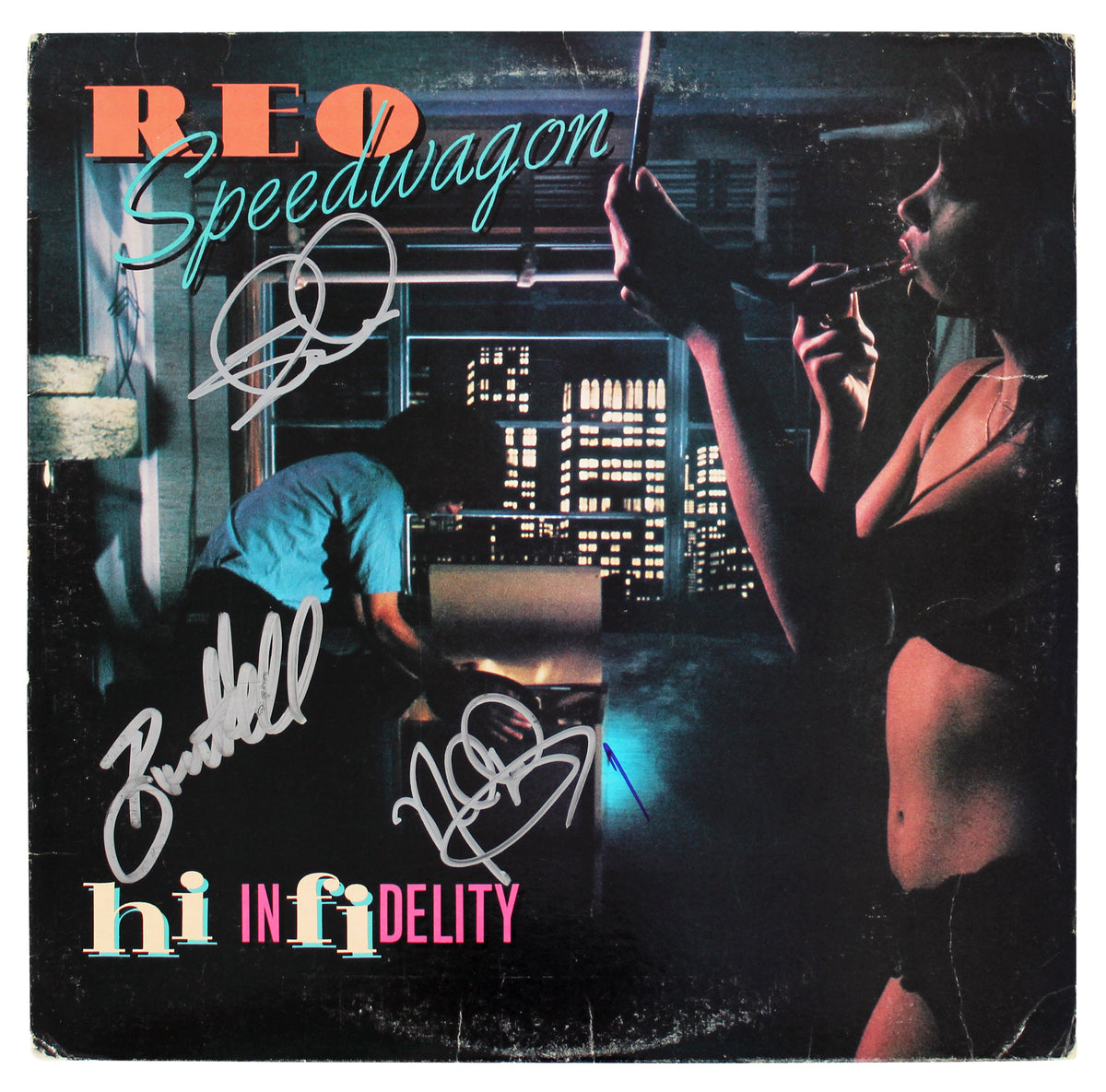 REO Speedwagon Cronin, Doughty & Hall Signed Album Cover W/ Vinyl BAS #AA02437