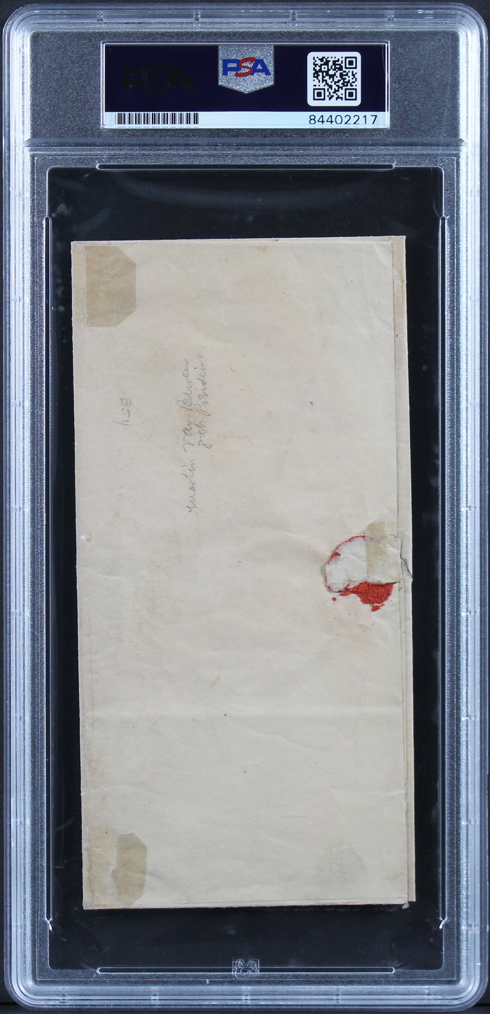 Martin Van Buren Authentic Signed 3.25x6.25 Free Frank Autographed PSA Slabbed