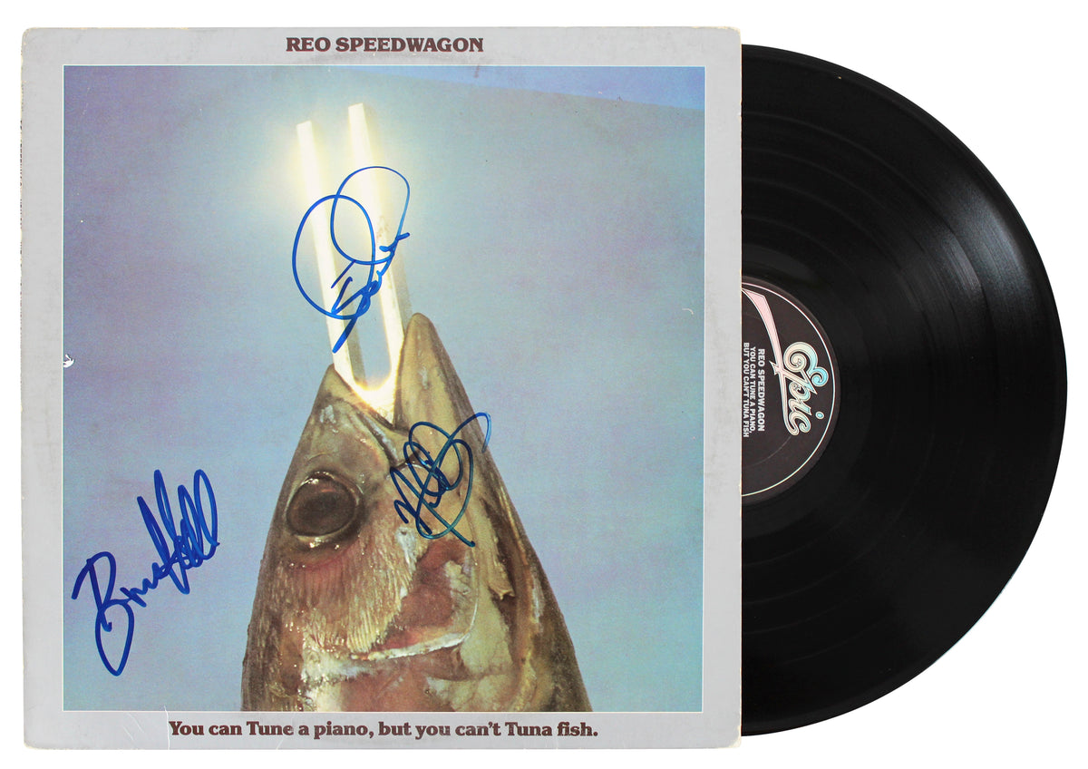 REO Speedwagon Cronin, Doughty & Hall Signed Album Cover W/ Vinyl BAS #AA02438