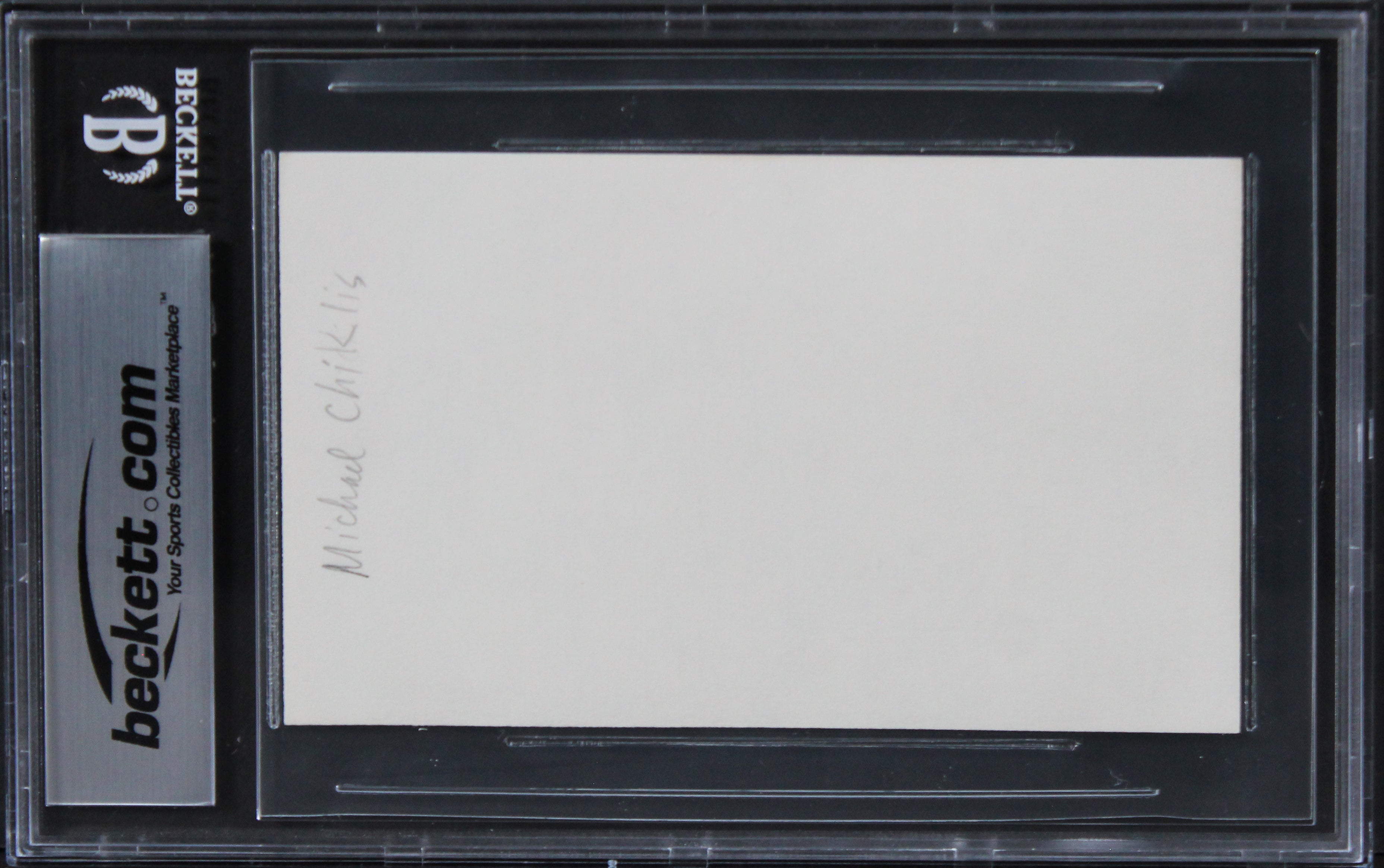 Michael Chiklis The Shield "The Commish" Signed 3x5 Index Card BAS Slabbed