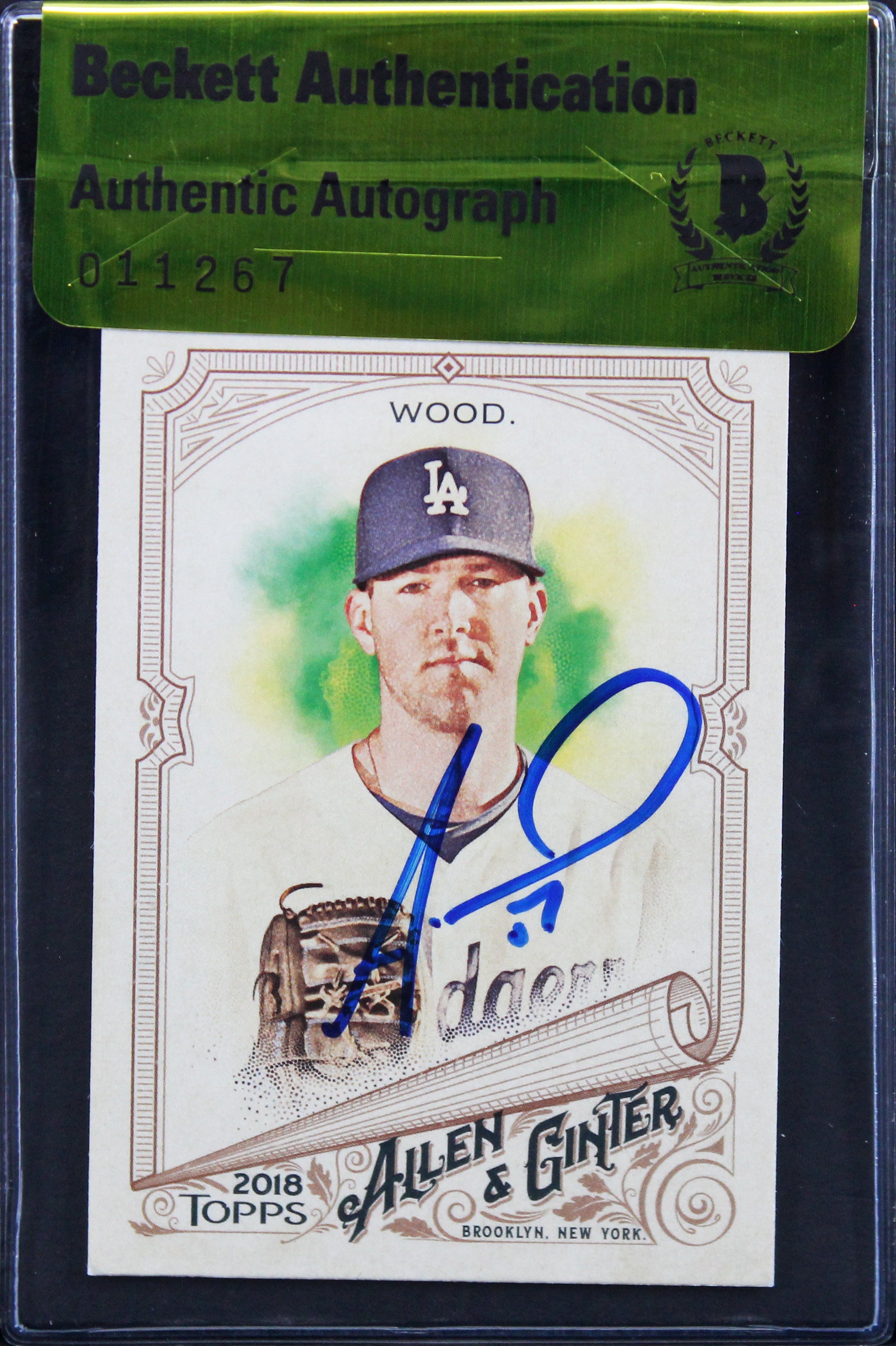 Dodgers Alex Wood Authentic Signed 2018 Topps #87 Allen & Ginter Card BAS #11267