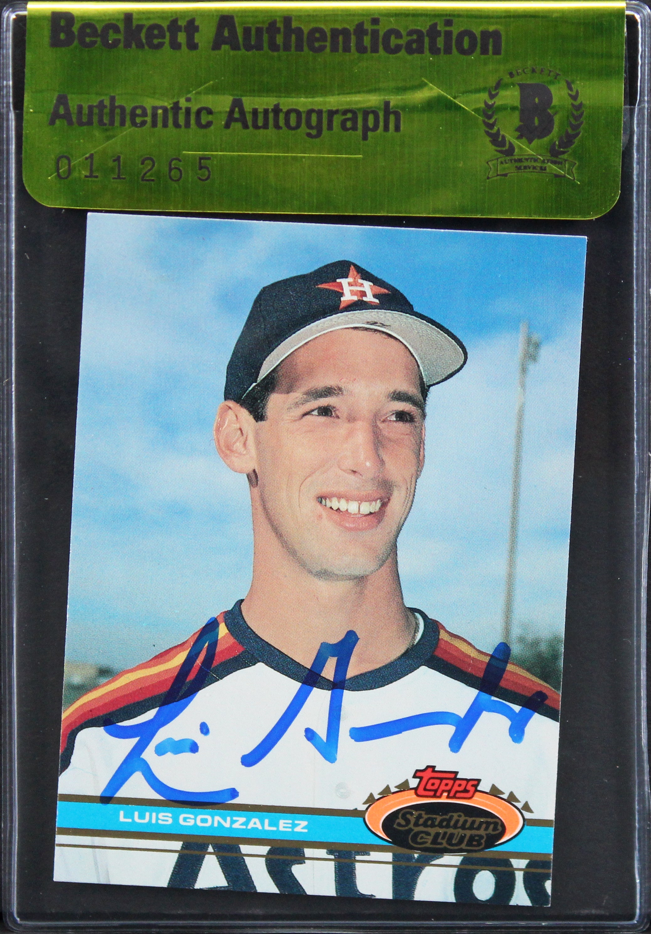 Astros Luis Gonzalez Authentic Signed 1990 Topps Stadium #576 RC Card BAS #11265