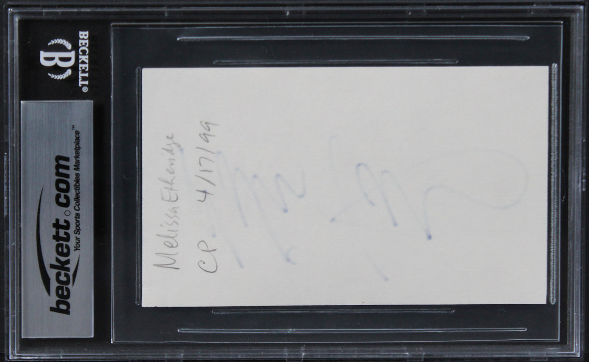 Melissa Etheridge Authentic Signed 3x5 Index Card Autographed BAS Slabbed 2