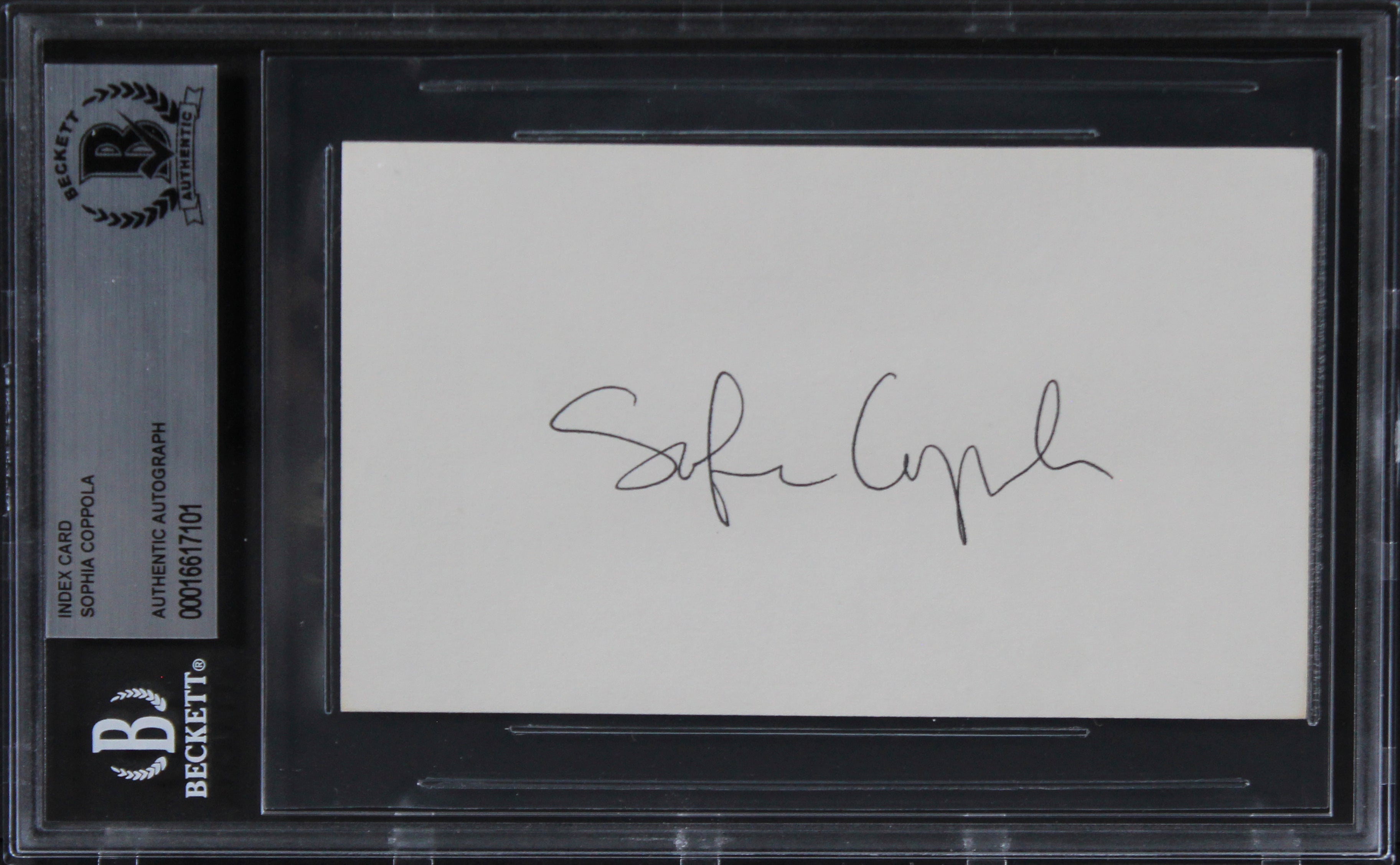 Sophia Coppola The Godfather Part 3 Authentic Signed 3x5 Index Card BAS Slab 2