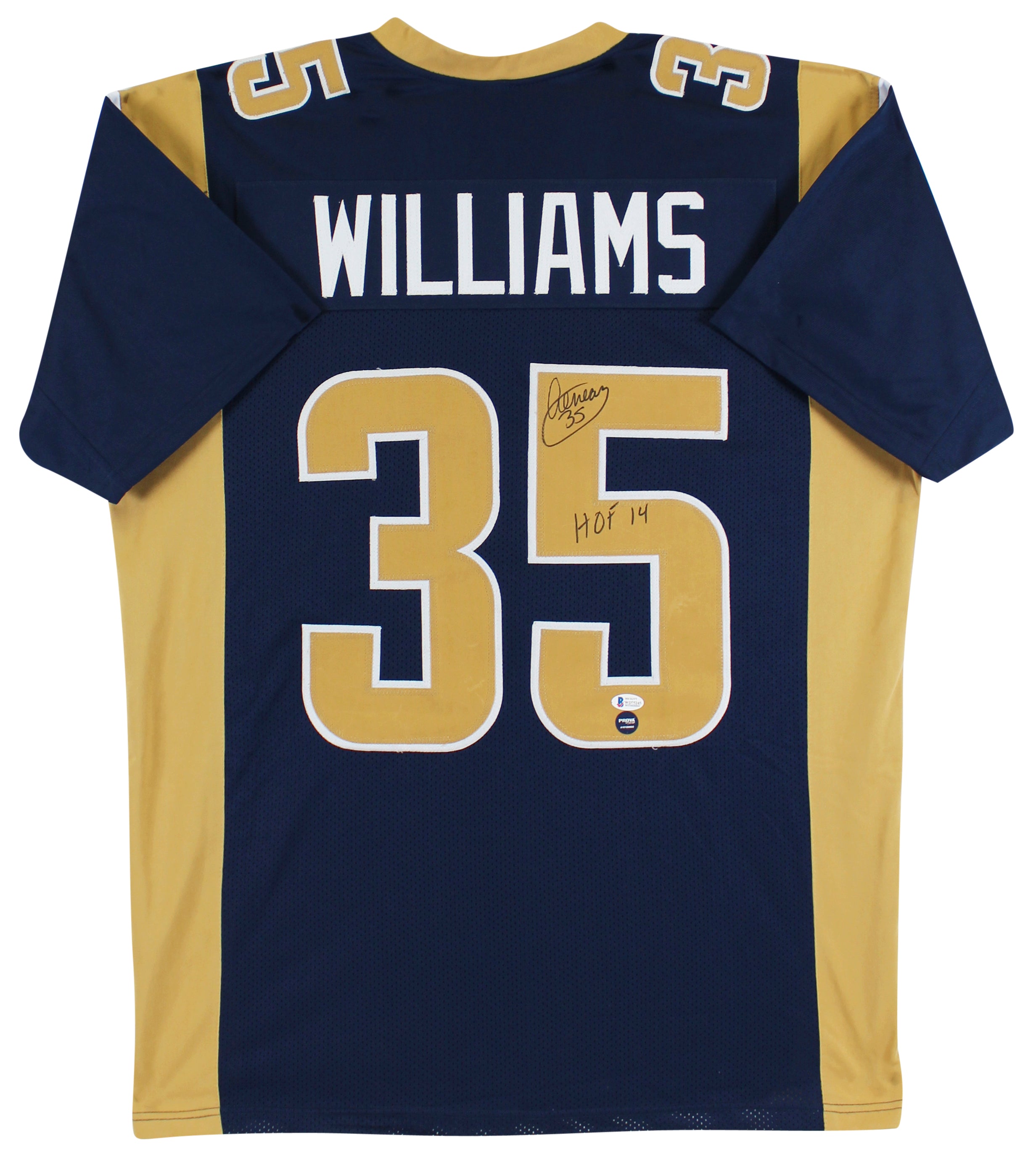 Aeneas Williams "HOF 14" Authentic Signed Navy Blue Pro Style Jersey BAS Witness