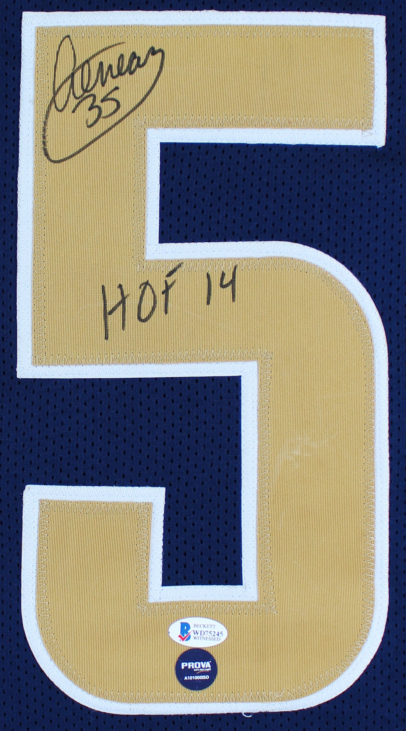 Aeneas Williams "HOF 14" Authentic Signed Navy Blue Pro Style Jersey BAS Witness