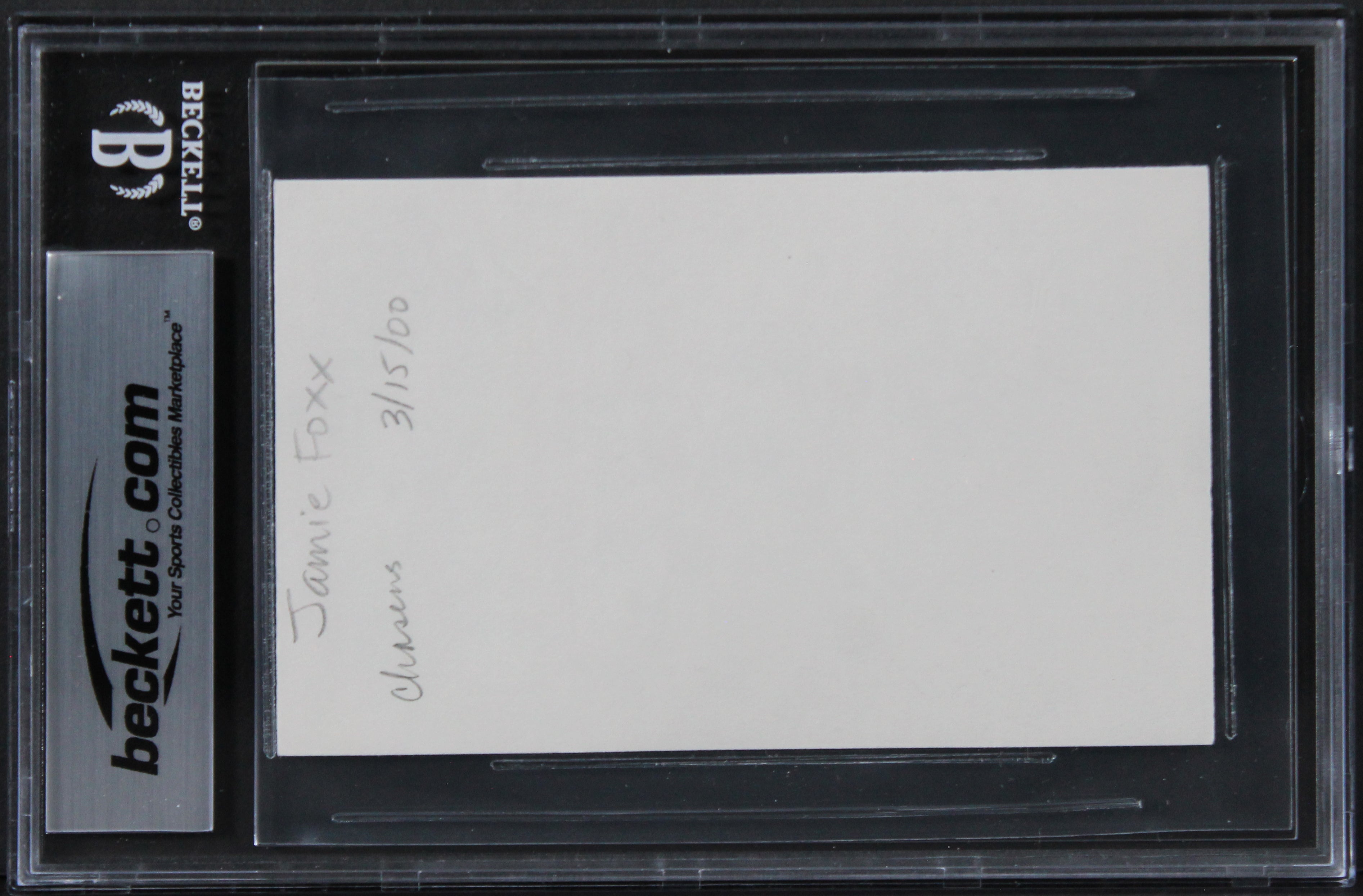 Jamie Foxx Ray Authentic Signed 3x5 Index Card Autographed BAS Slabbed