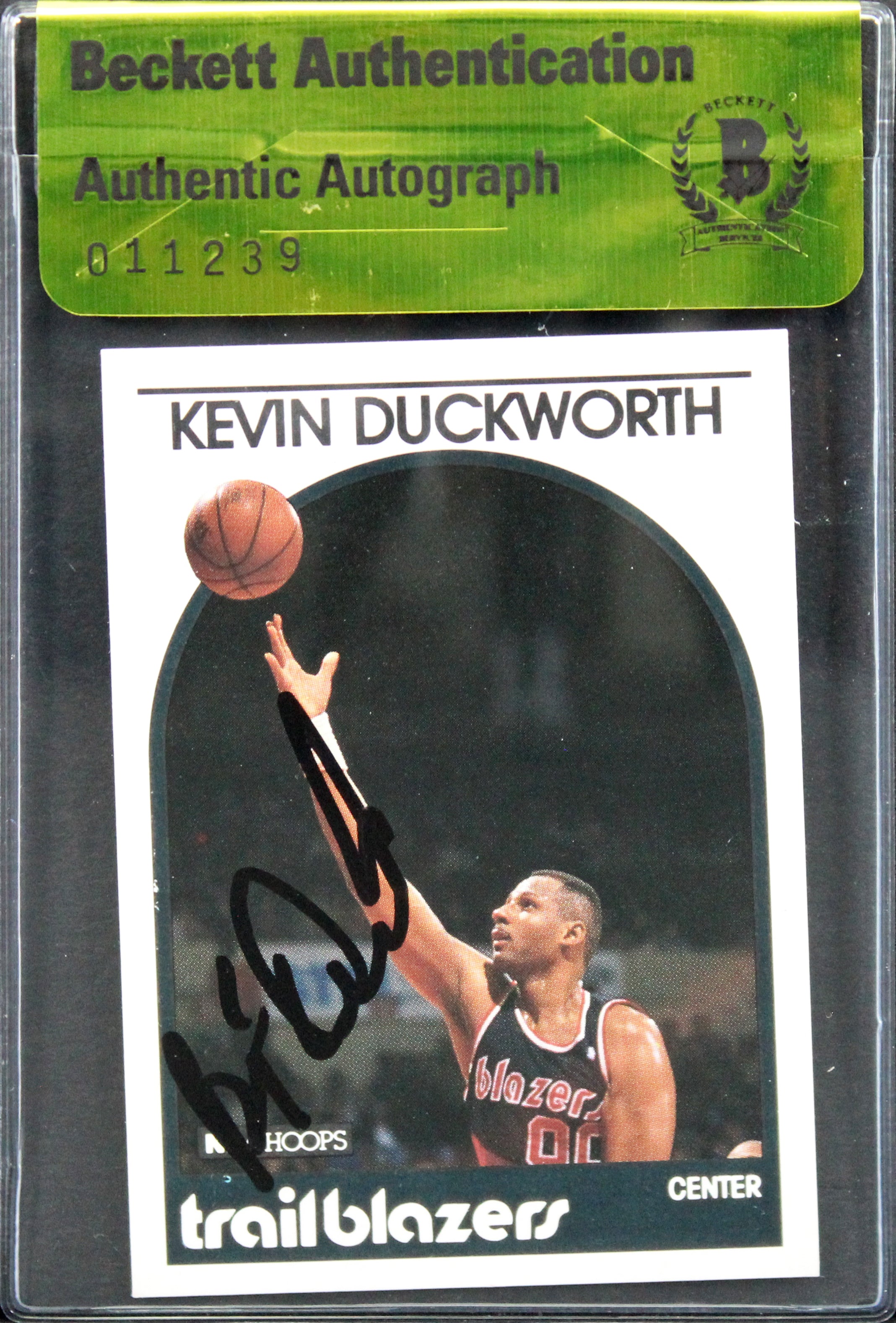 Blazers Kevin Duckworth Authentic Signed 1989 NBA Hoops #103 Card BAS #11239