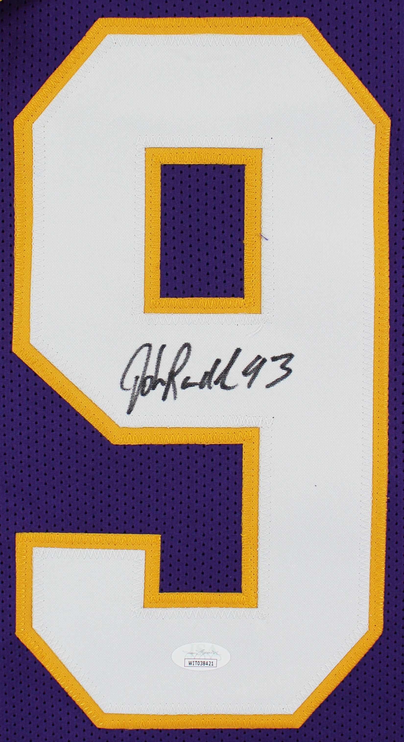 John Randle Authentic Signed Purple Pro Style Jersey Autographed JSA Witnessed