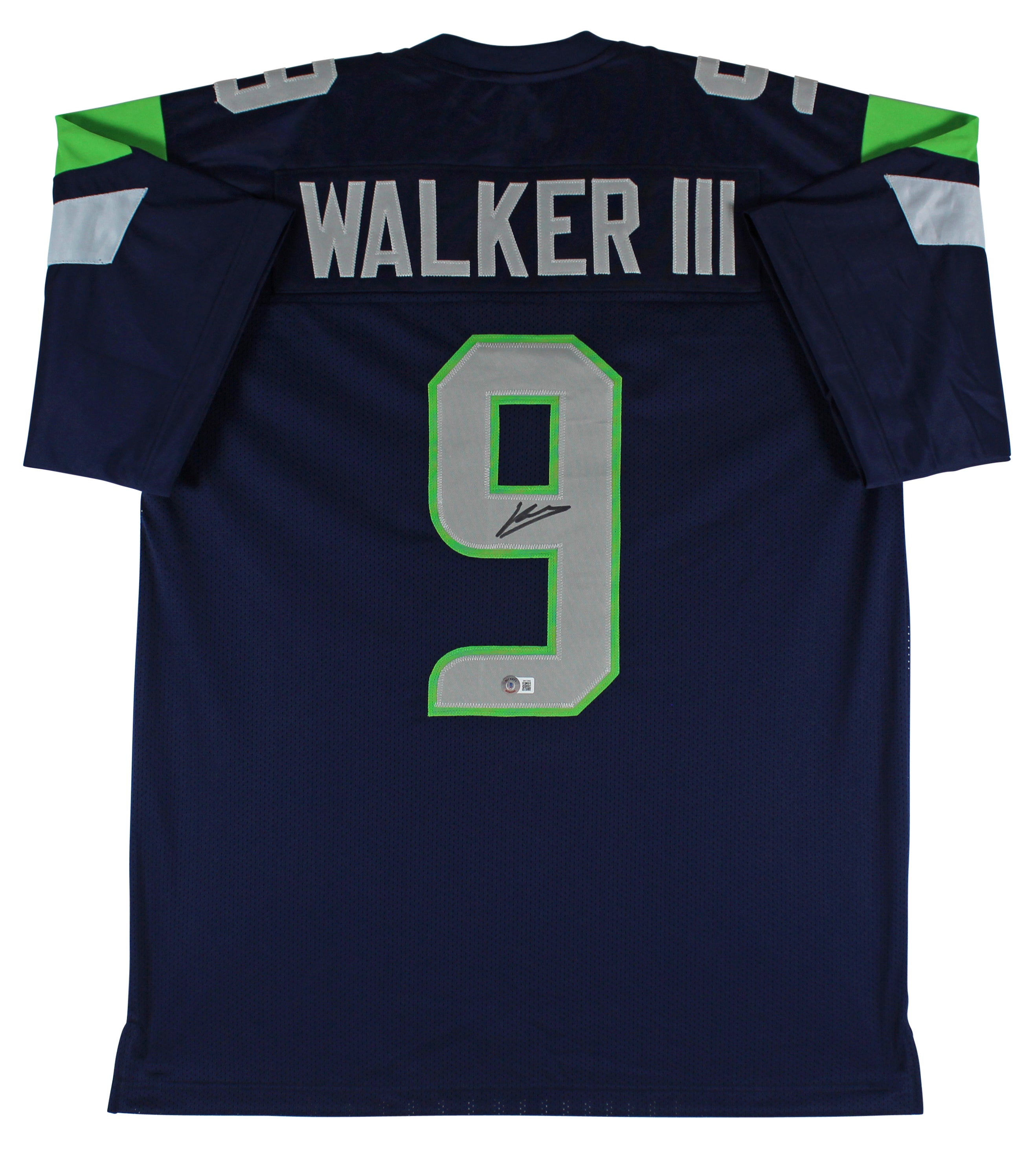 Kenneth Walker III Authentic Signed Navy Blue Pro Style Jersey BAS Witnessed