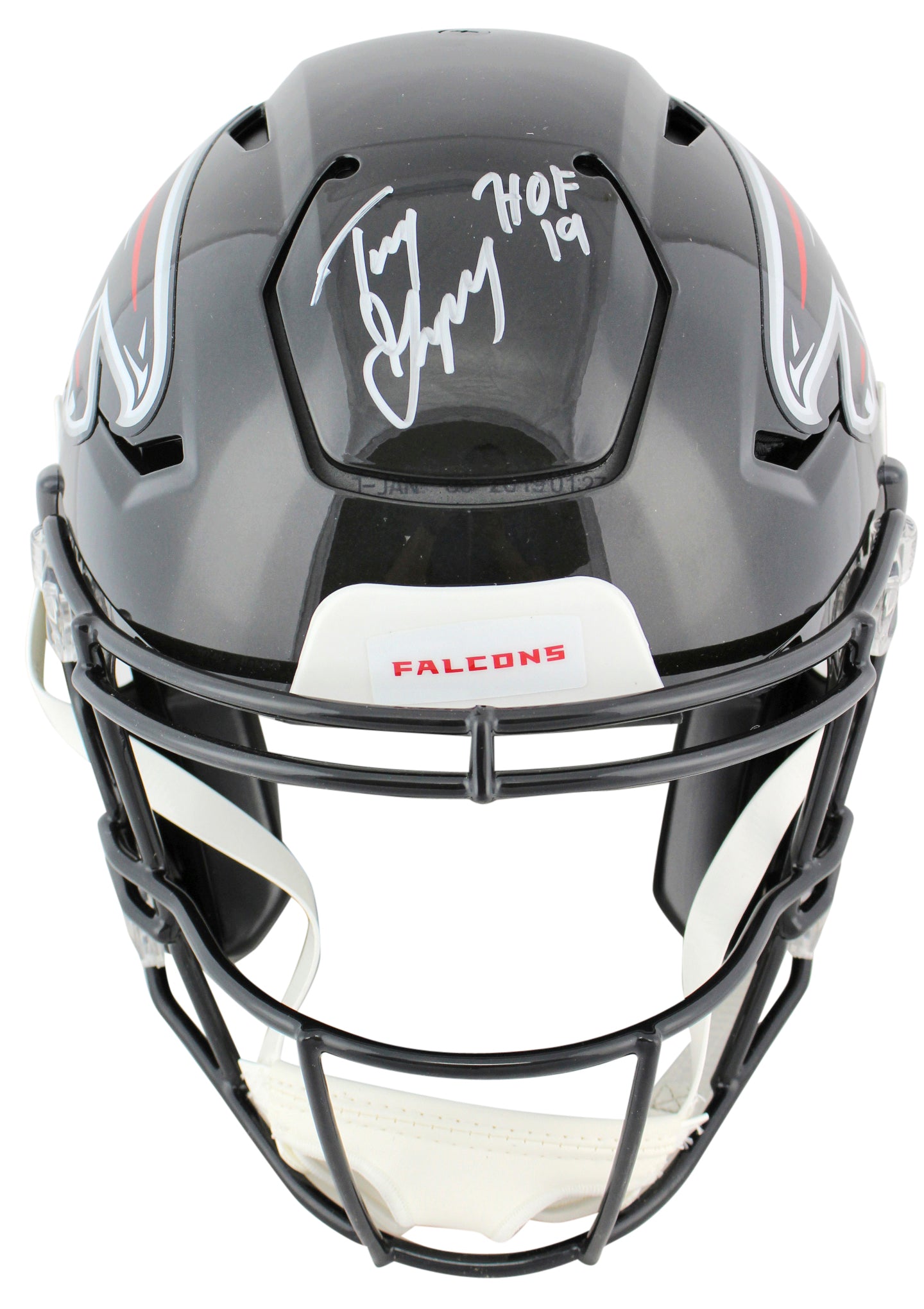 Falcons Tony Gonzalez "HOF 19" Signed Authentic Speed Flex Full Size Helmet BAS