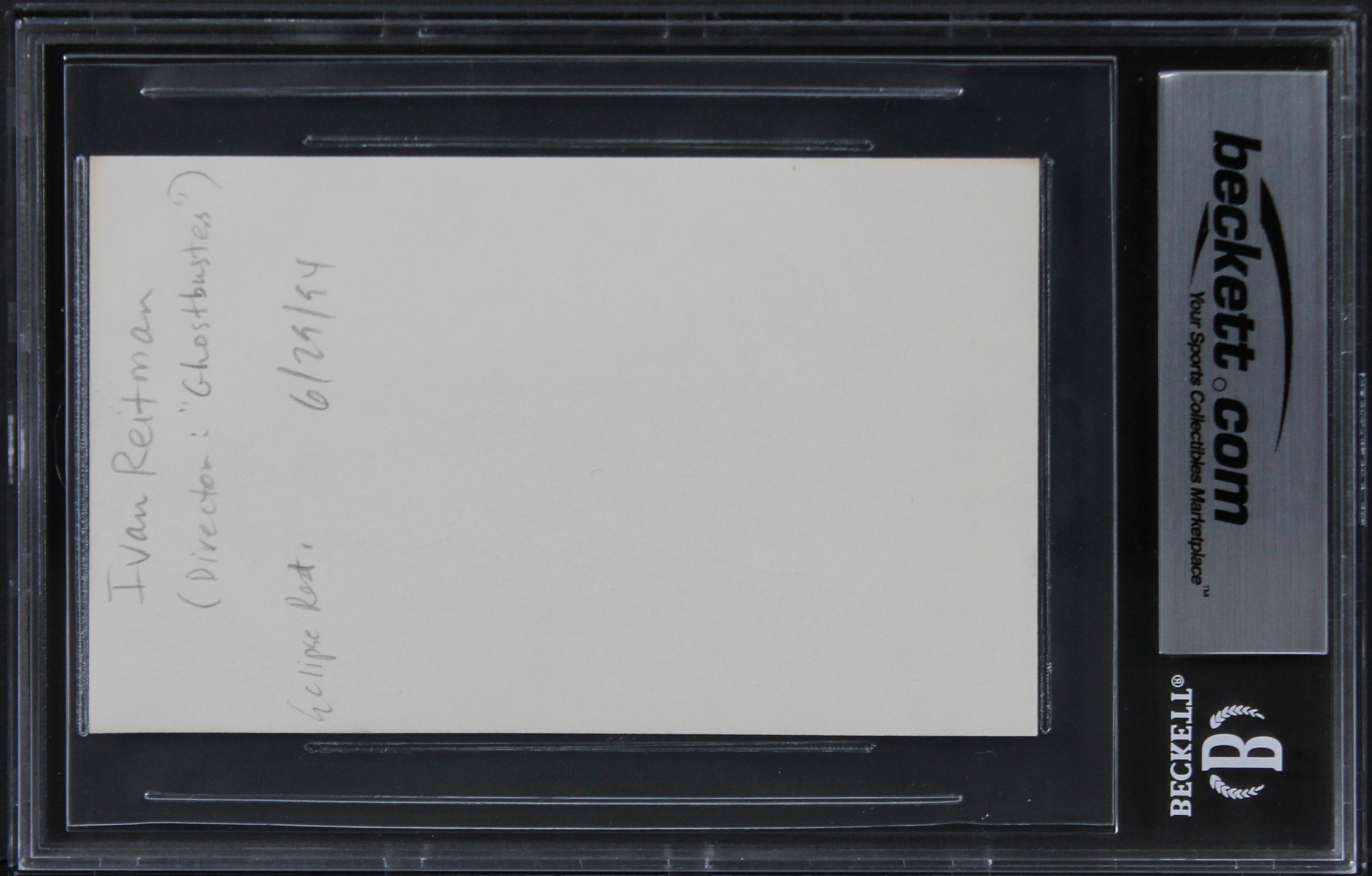 Ivan Reitman Ghostbusters Authentic Signed 3x5 Index Card BAS Slabbed