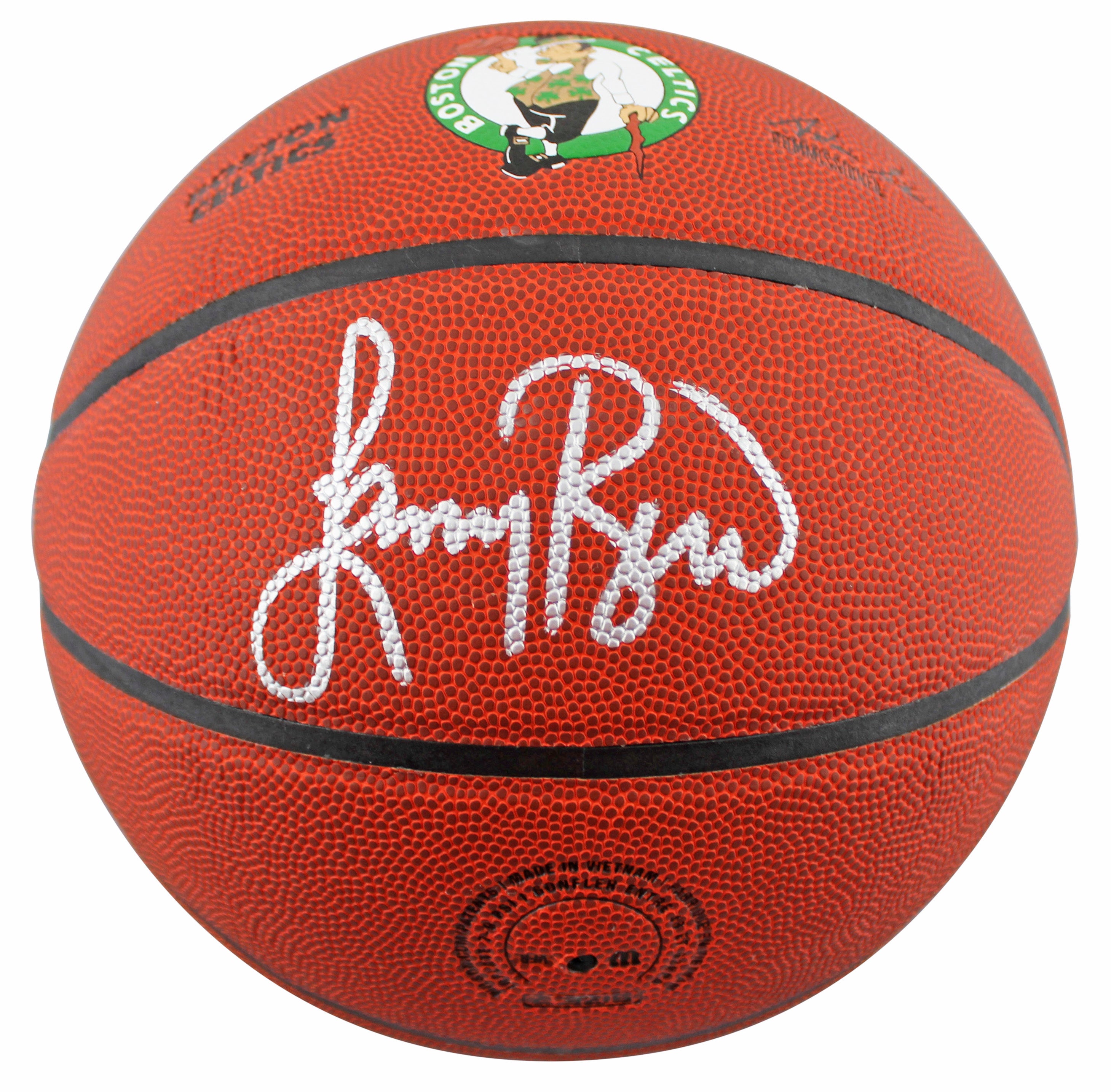 Celtics Larry Bird Authentic Signed Wilson Celtics Logo Basketball BAS Witnessed