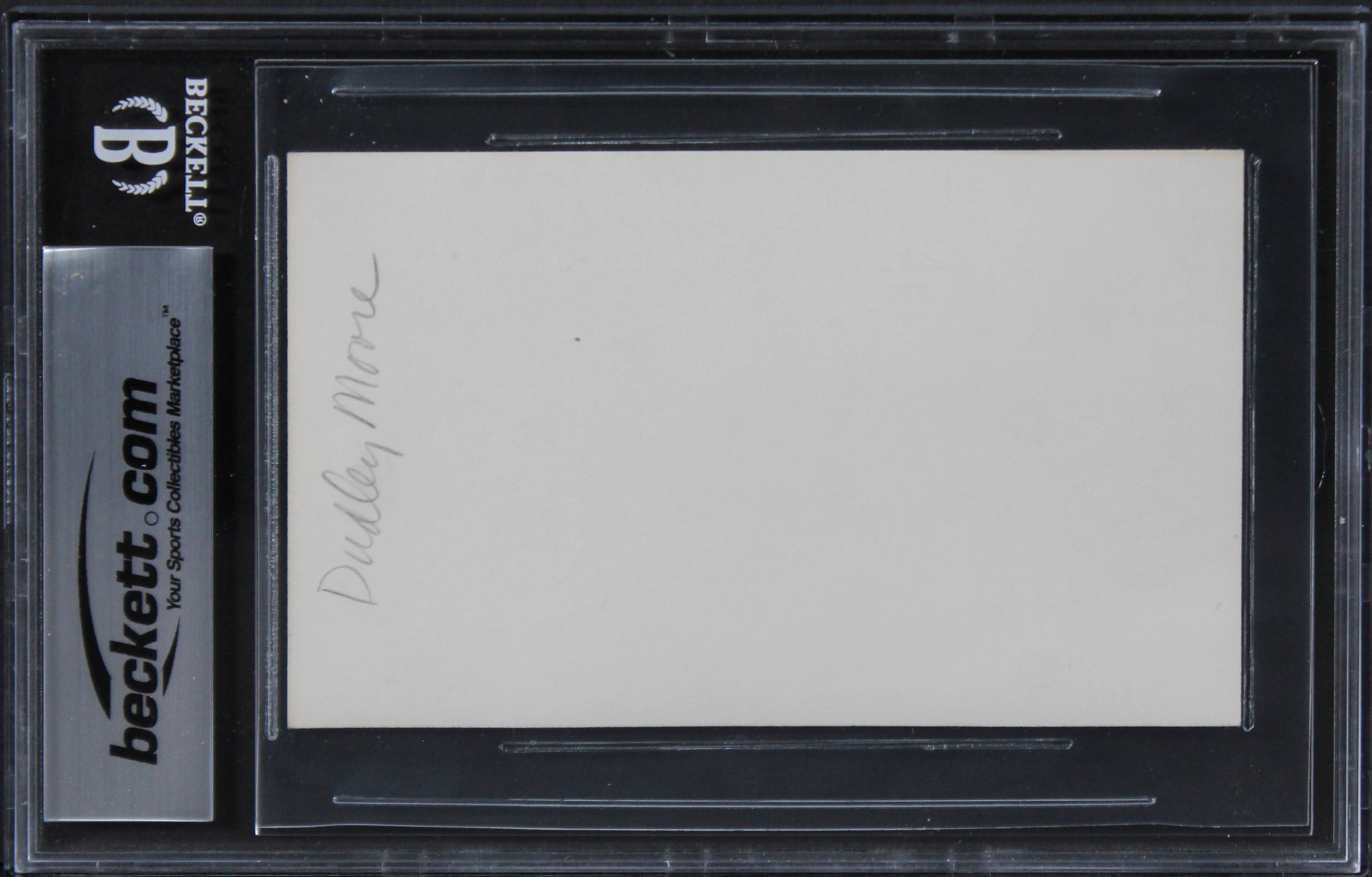 Dudley Moore Arthur Authentic Signed 3x5 Index Card Autographed BAS Slabbed