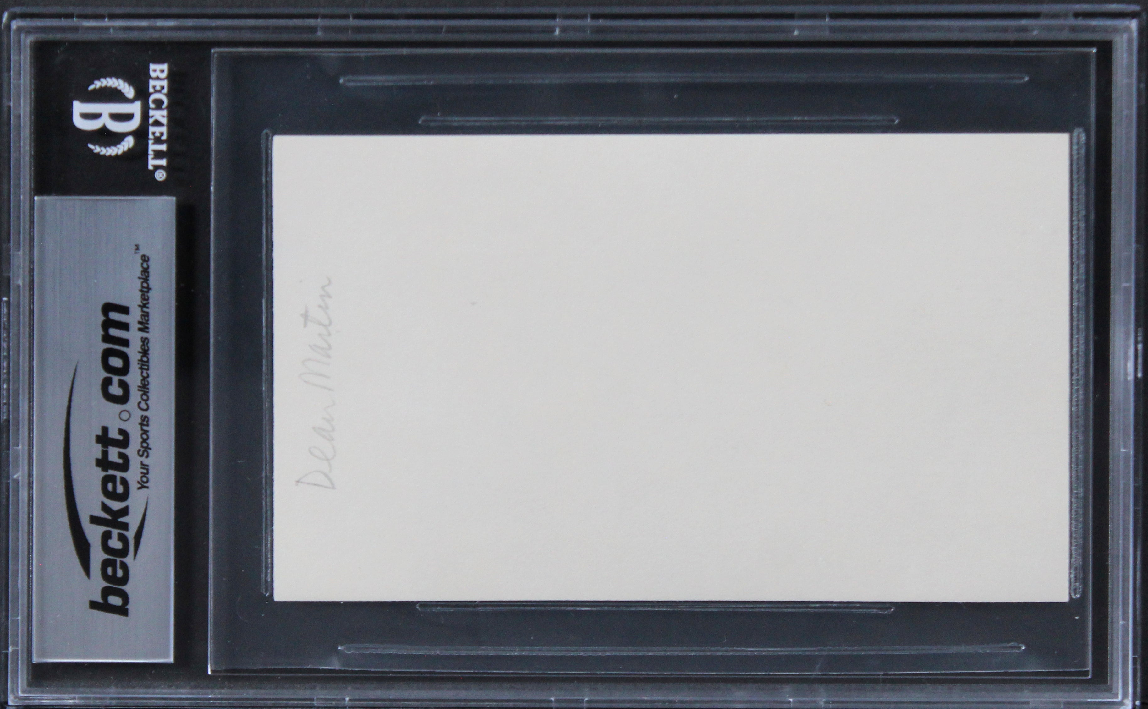 Dean Martin The Dean Martin Show Authentic Signed 3x5 Index Card BAS Slabbed