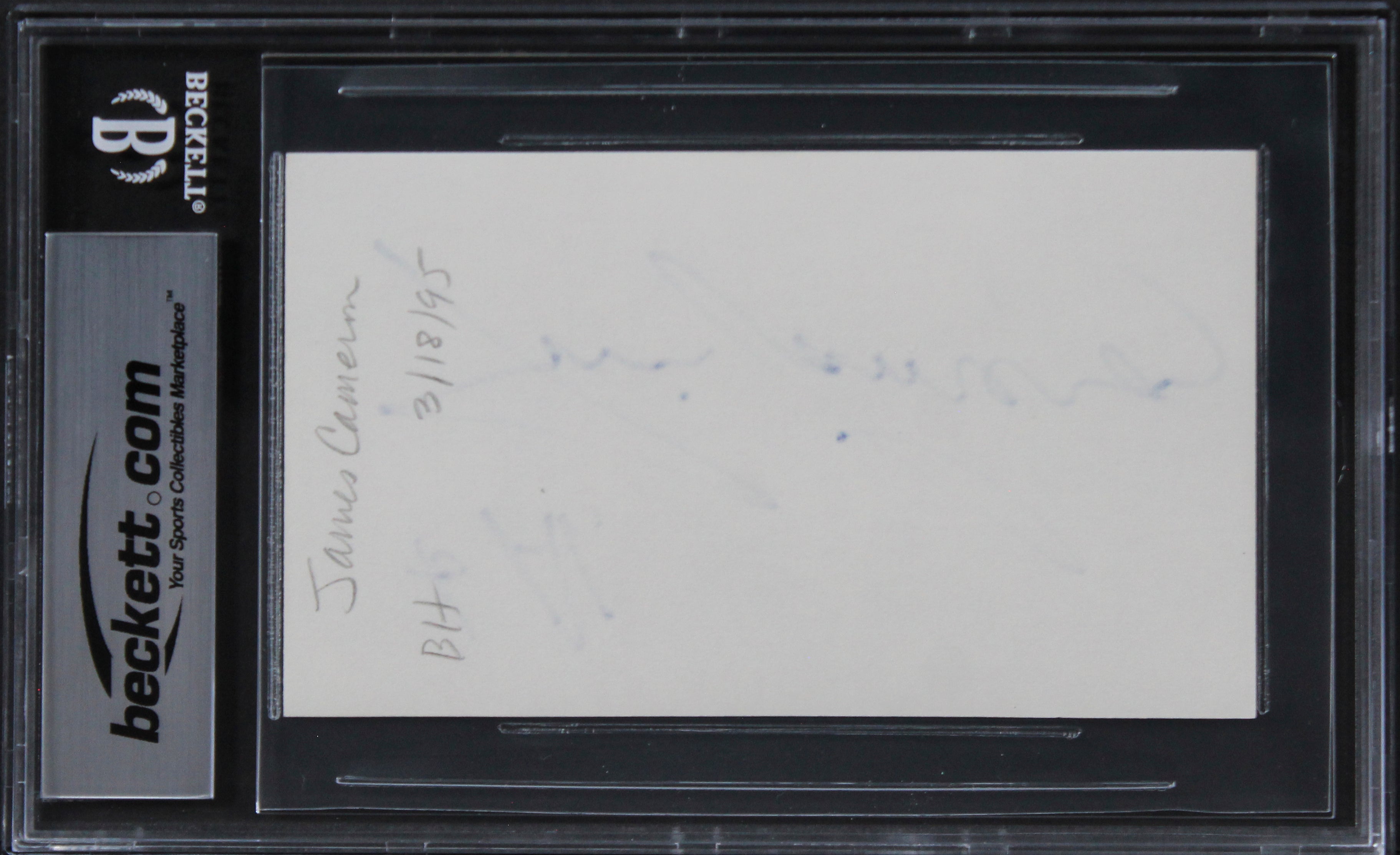 James Cameron Titanic "To Al" Signed 3x5 Index Card Autographed BAS Slabbed