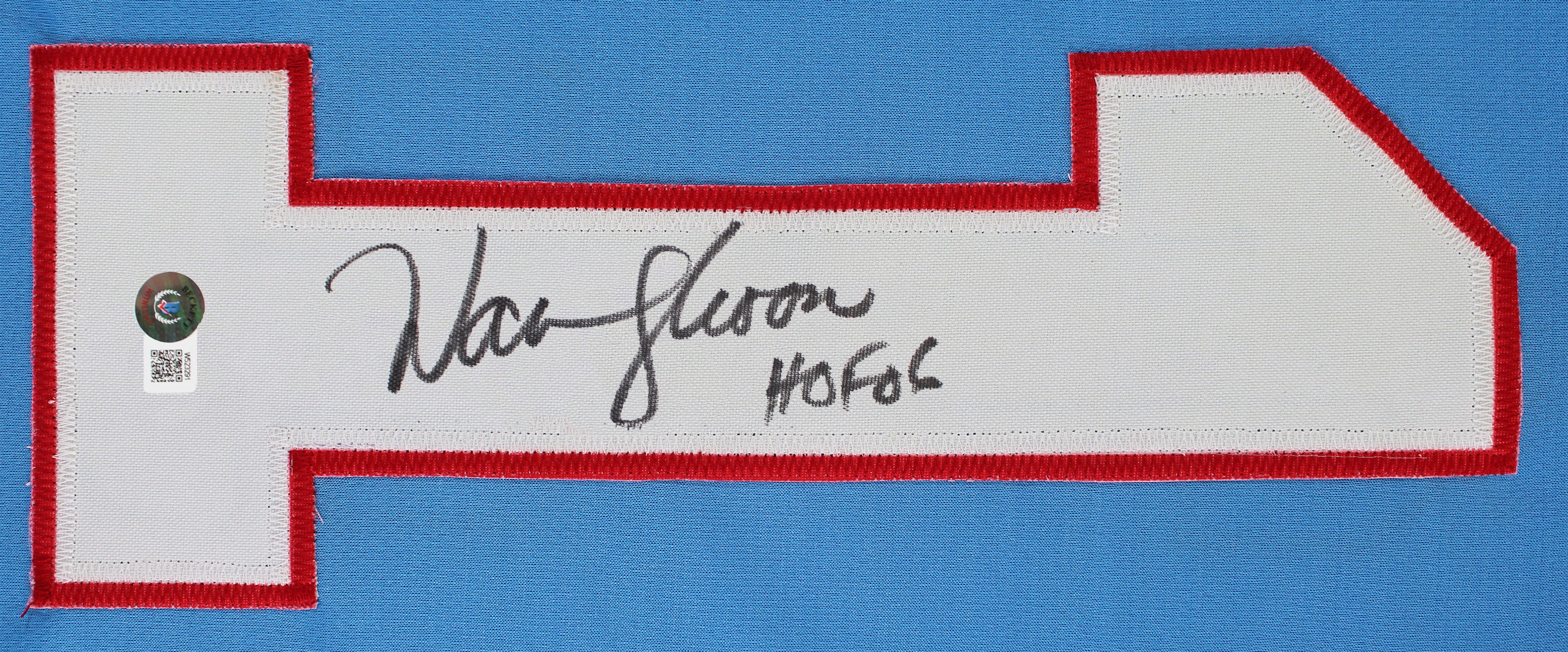 ** HOLIDAY DOORBUSTER ** Warren Moon HOF 06 Authentic Signed Light Blue Pro Style Jersey Autographed BAS