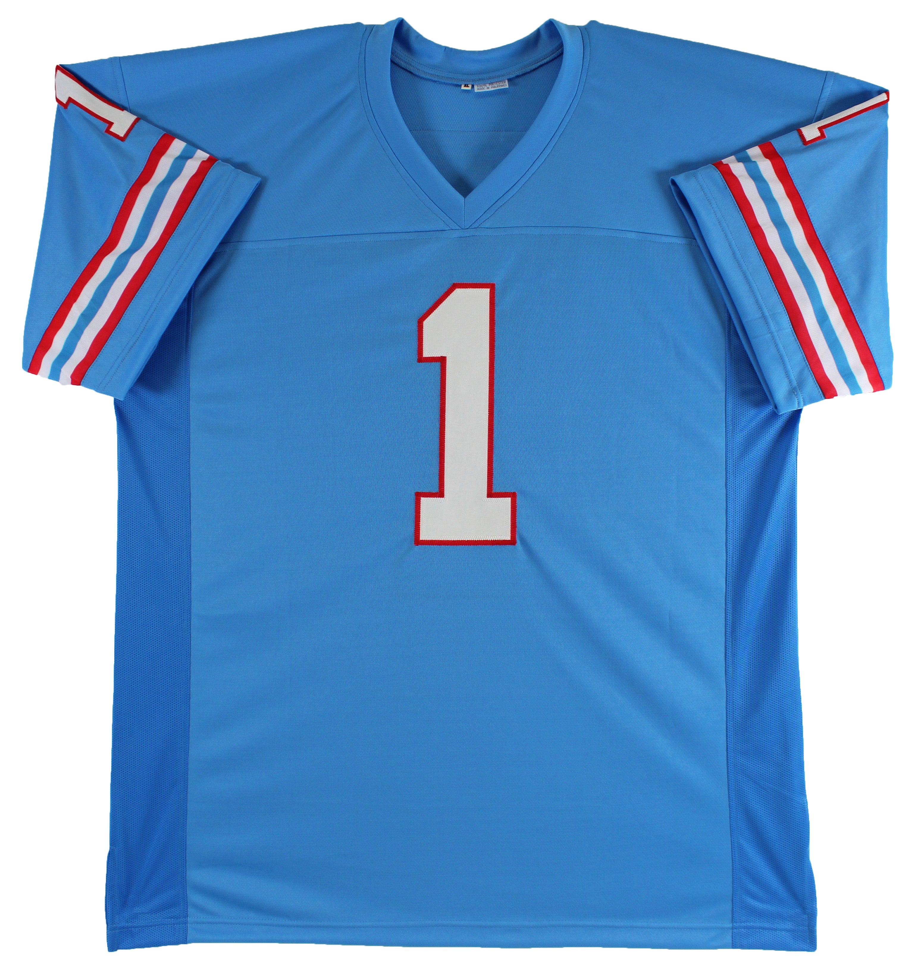 ** HOLIDAY DOORBUSTER ** Warren Moon HOF 06 Authentic Signed Light Blue Pro Style Jersey Autographed BAS