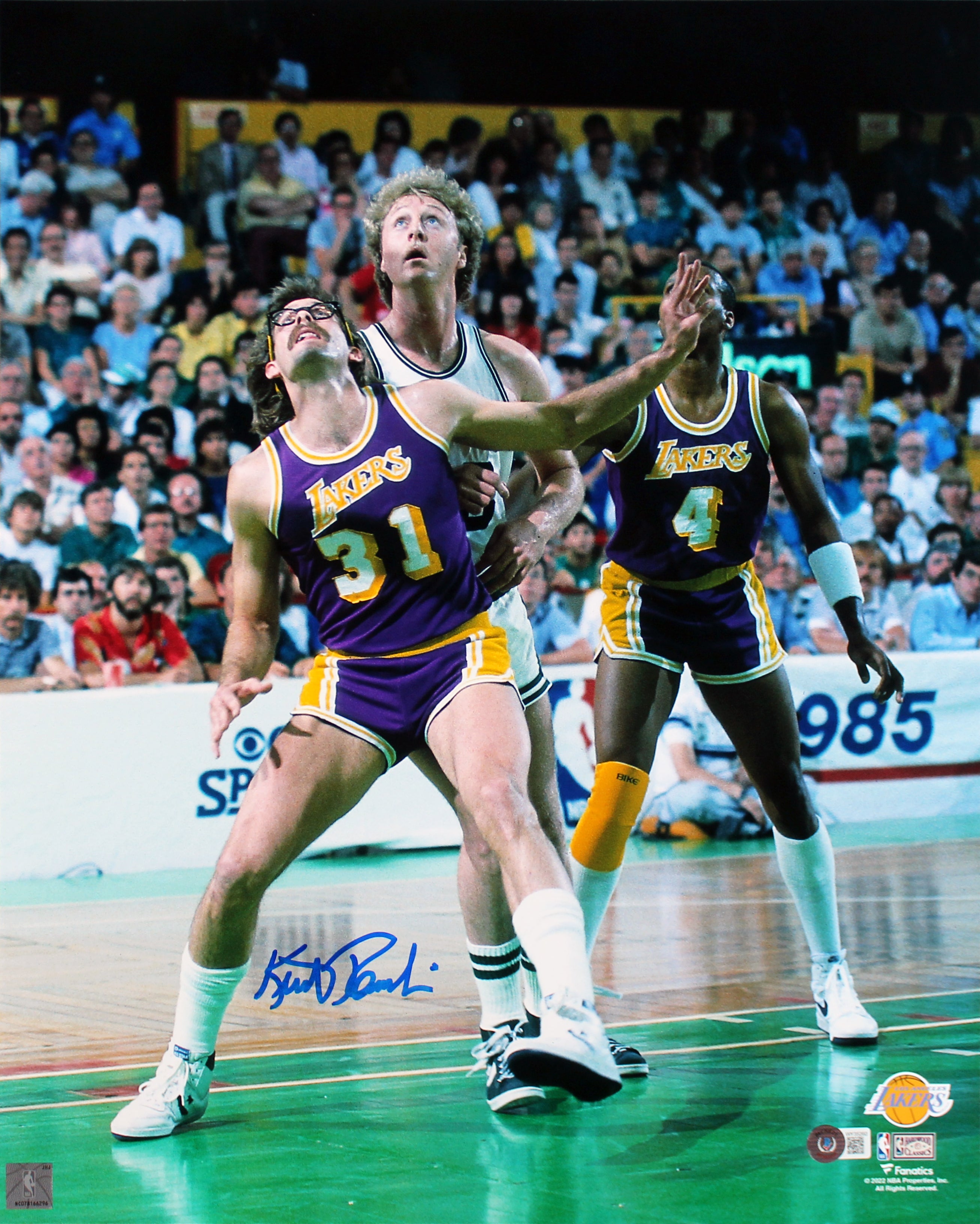 Lakers Kurt Rambis Authentic Signed 16x20 Photo Vs Celtics BAS Witnessed