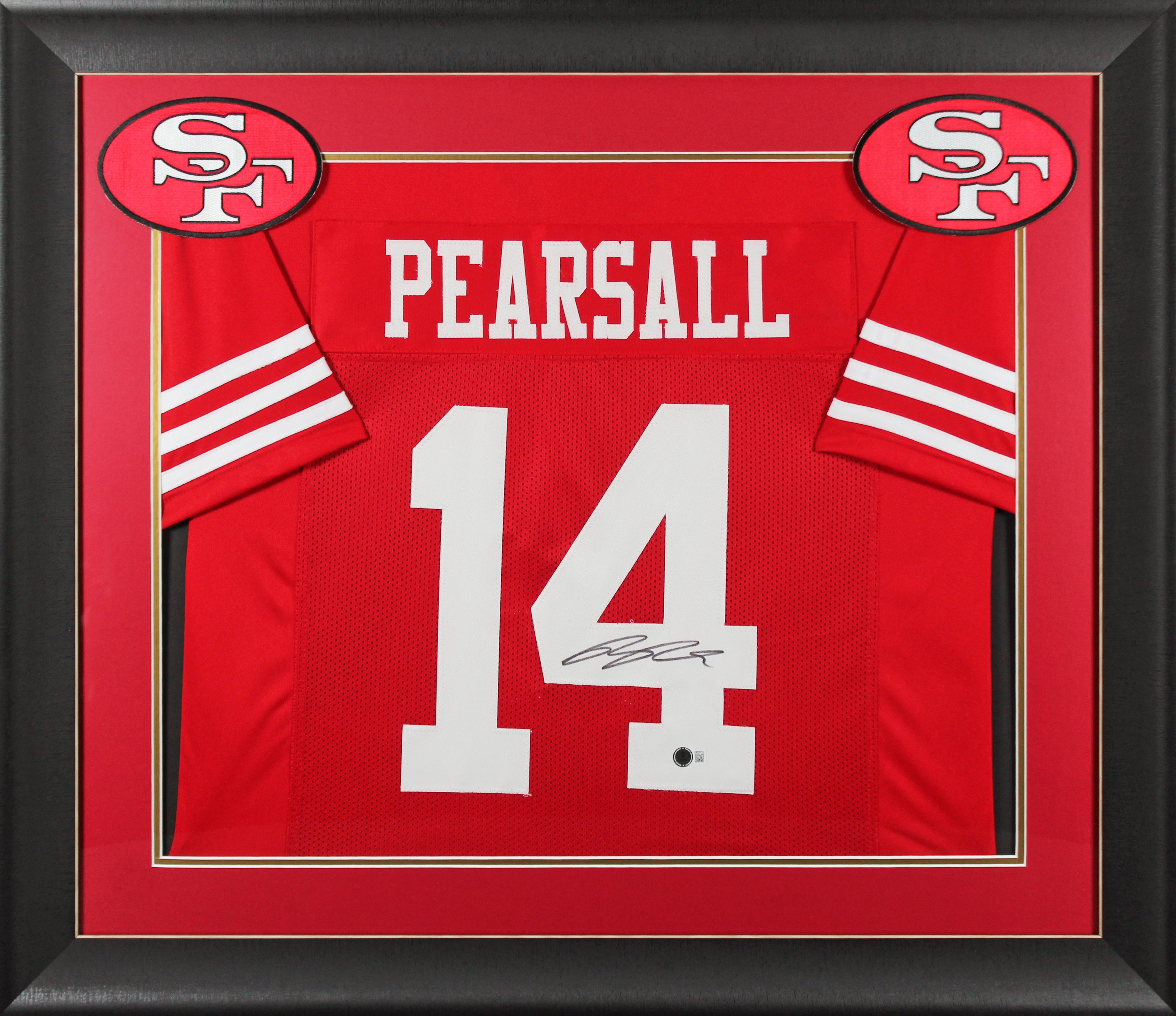 49ers Ricky Pearsall Authentic Signed Red Pro Style Framed Jersey BAS Witnessed