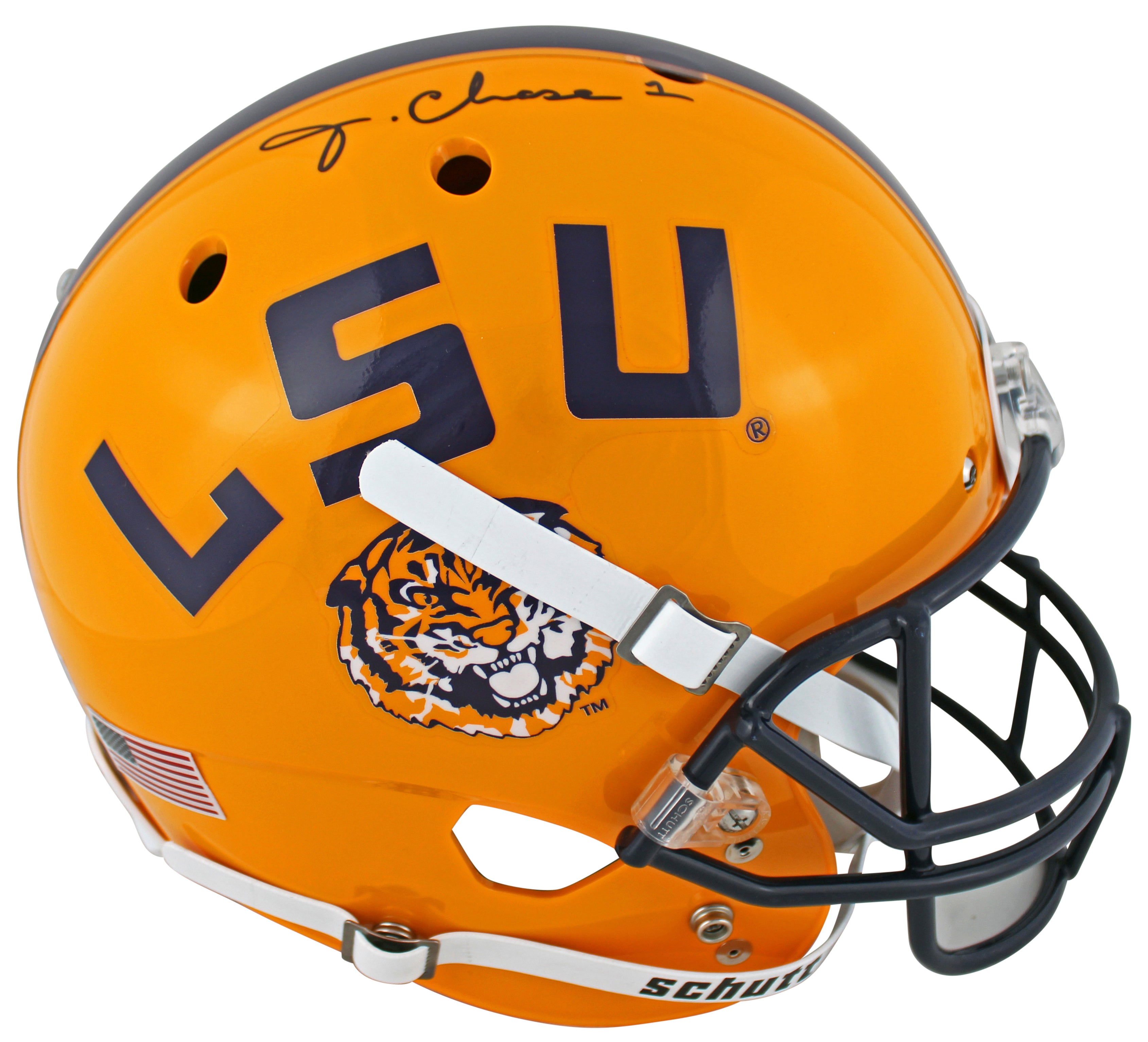 LSU Ja'Marr Chase Authentic Signed Schutt Full Size Rep Helmet BAS Witnessed