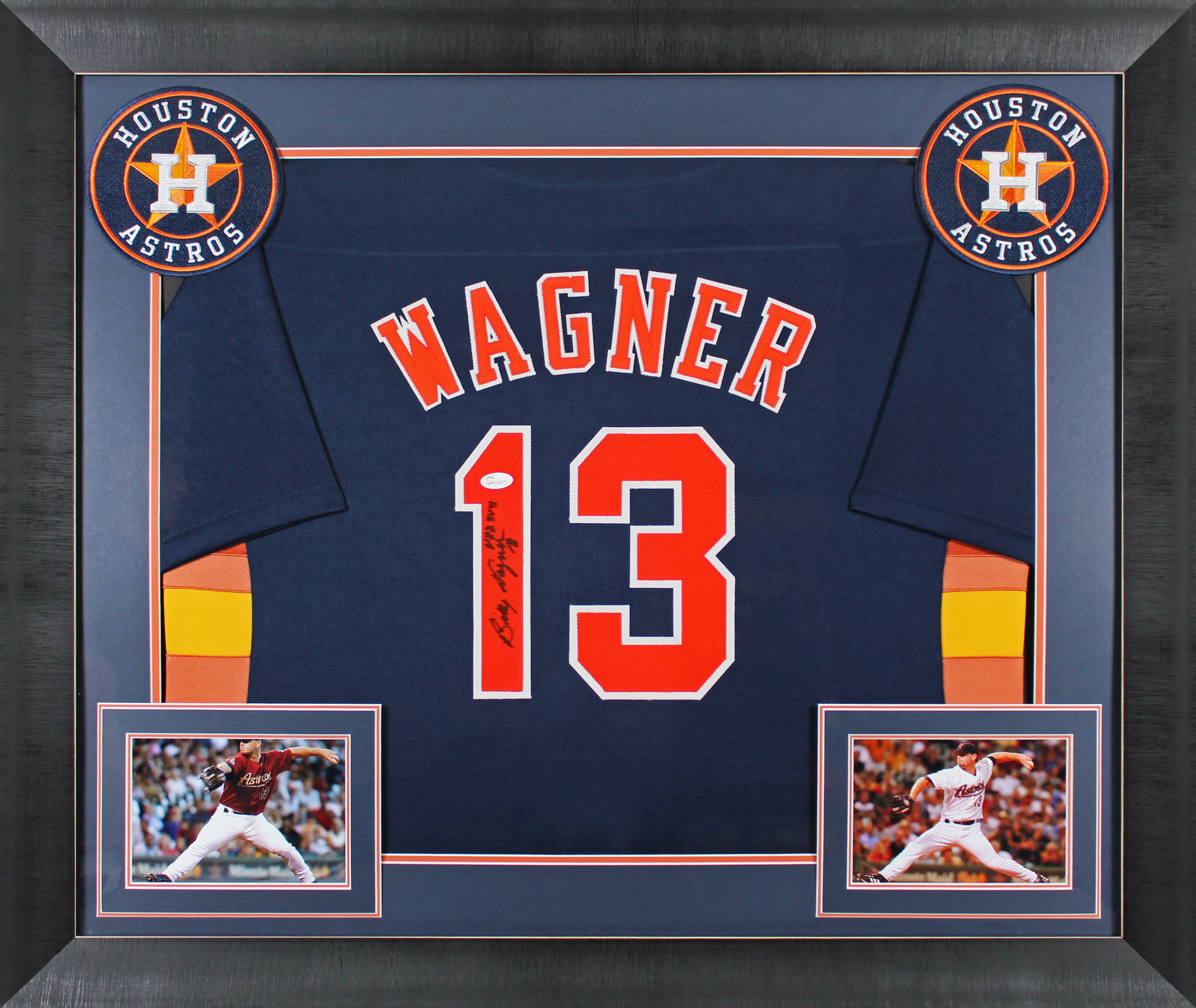 Billy Wagner "422 Svs" Signed Navy Blue Pro Style Framed Jersey JSA Witness