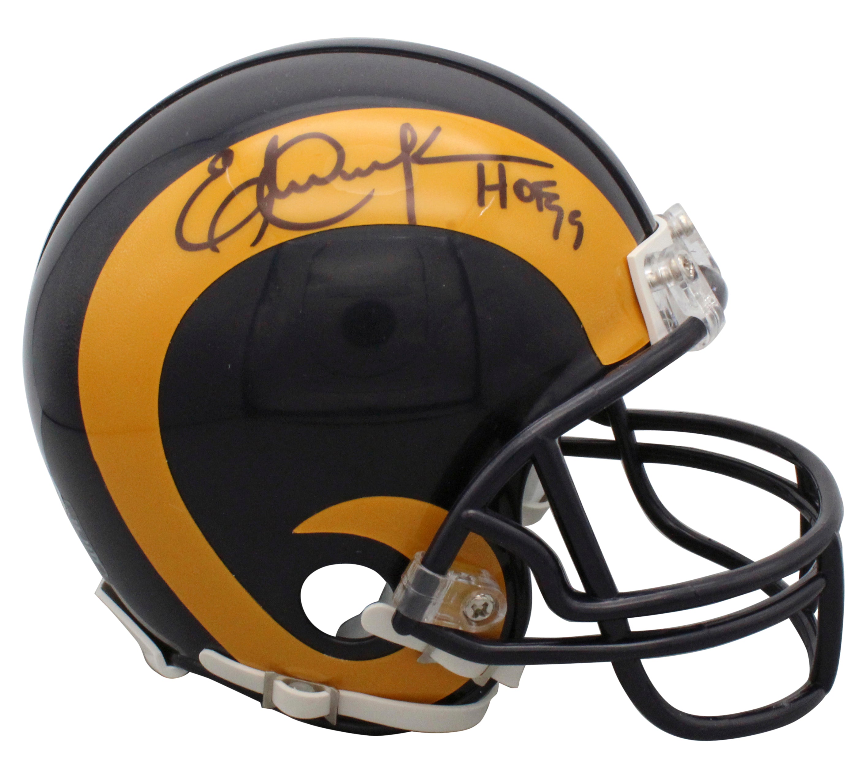 Rams Eric Dickerson HOF 99 Authentic Signed Mini Helmet BAS Witnessed
