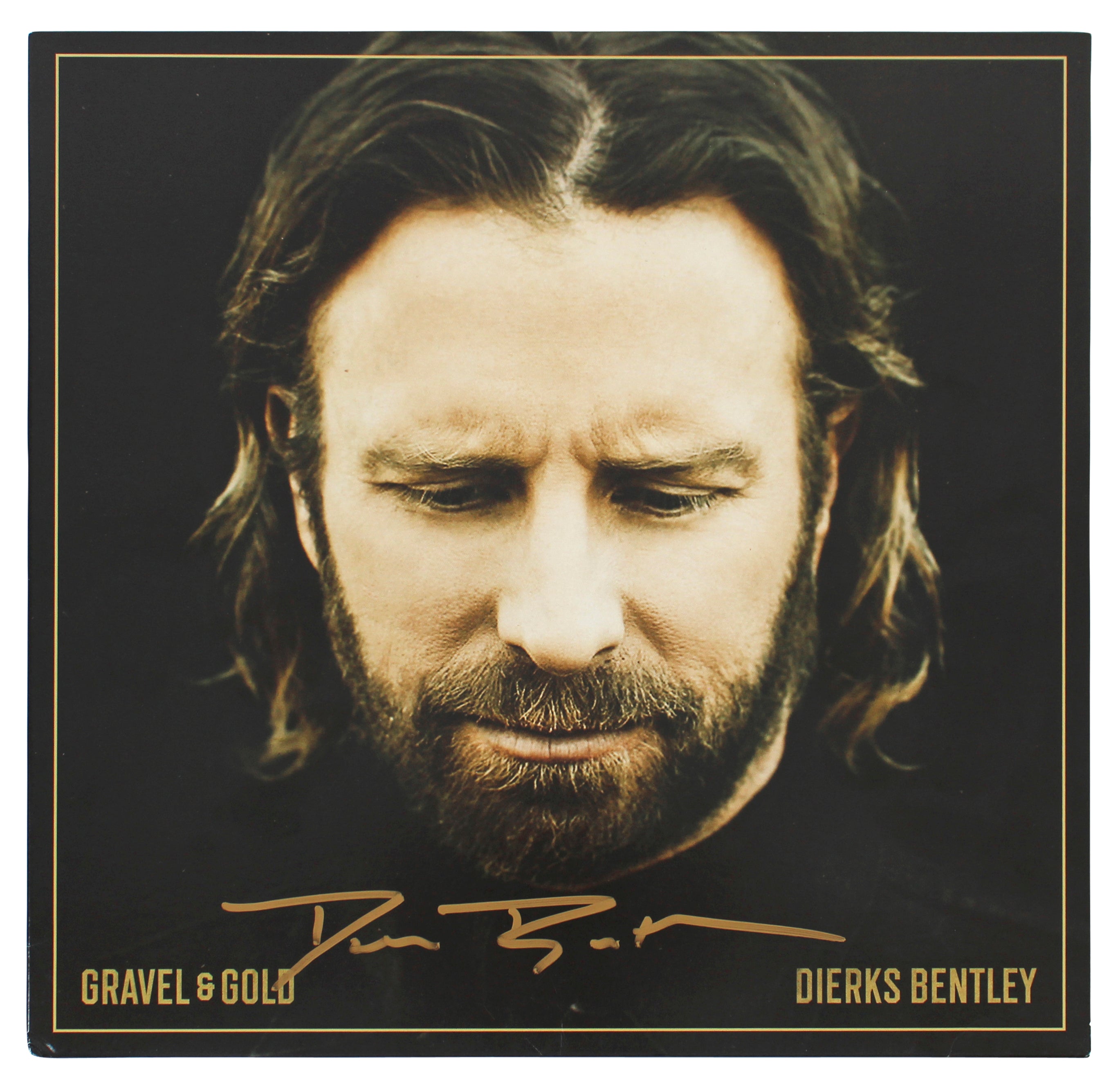 Dierks Bentley Authentic Signed Gravel & Gold Album Cover W/ Vinyl BAS