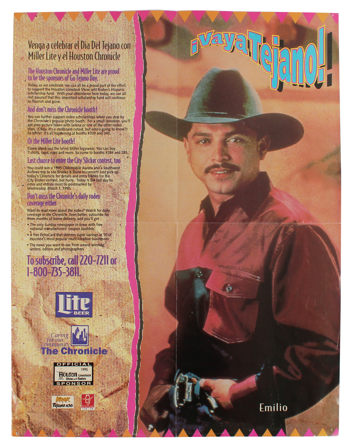 Selena Quintanilla "Lots Of Love" Signed 1995 Houston Rodeo Poster BAS #AB77867