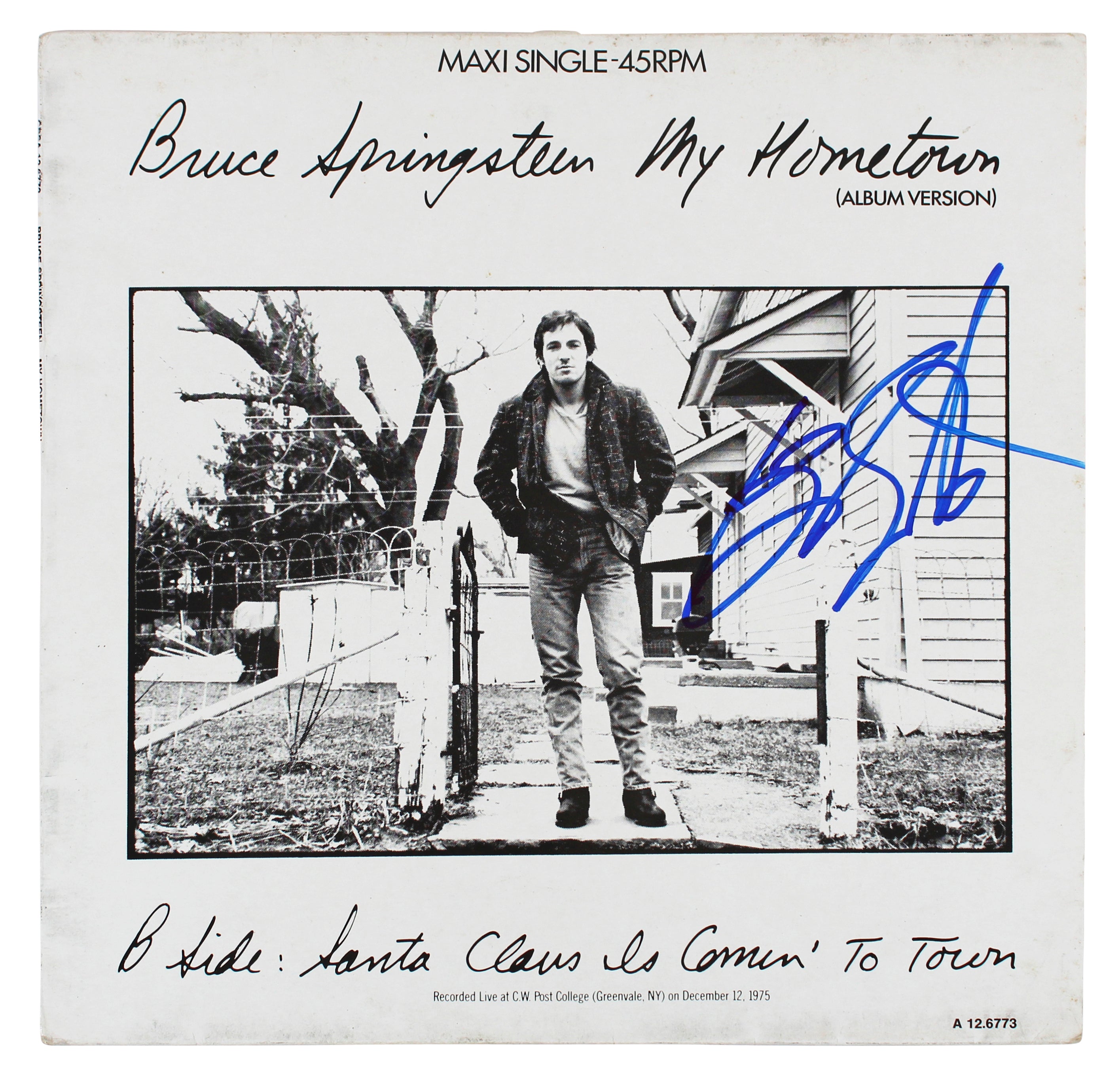 Bruce Springsteen Authentic Signed My Hometown Album Cover W/ Vinyl BAS #AB76879