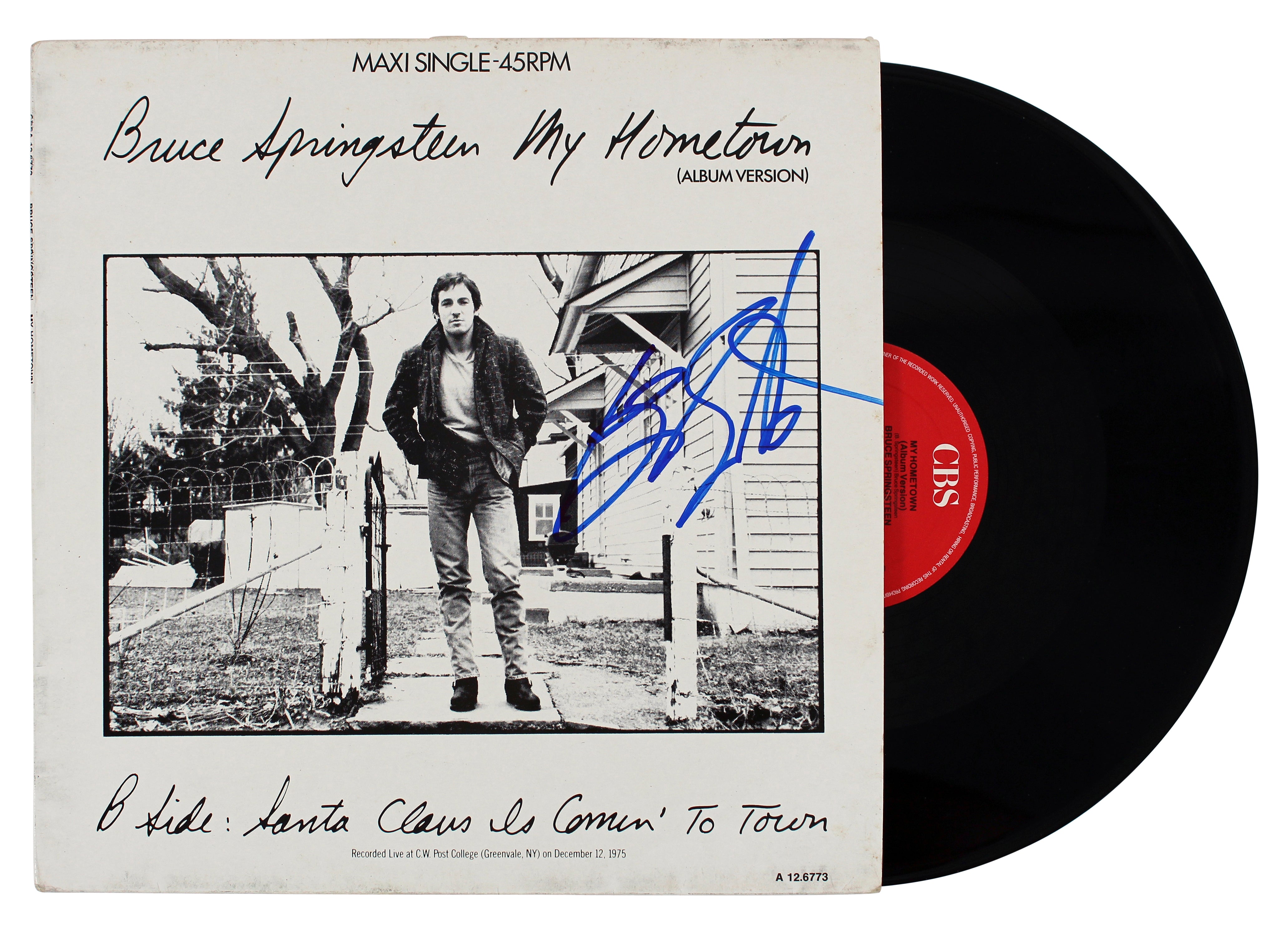 Bruce Springsteen Authentic Signed My Hometown Album Cover W/ Vinyl BAS #AB76879