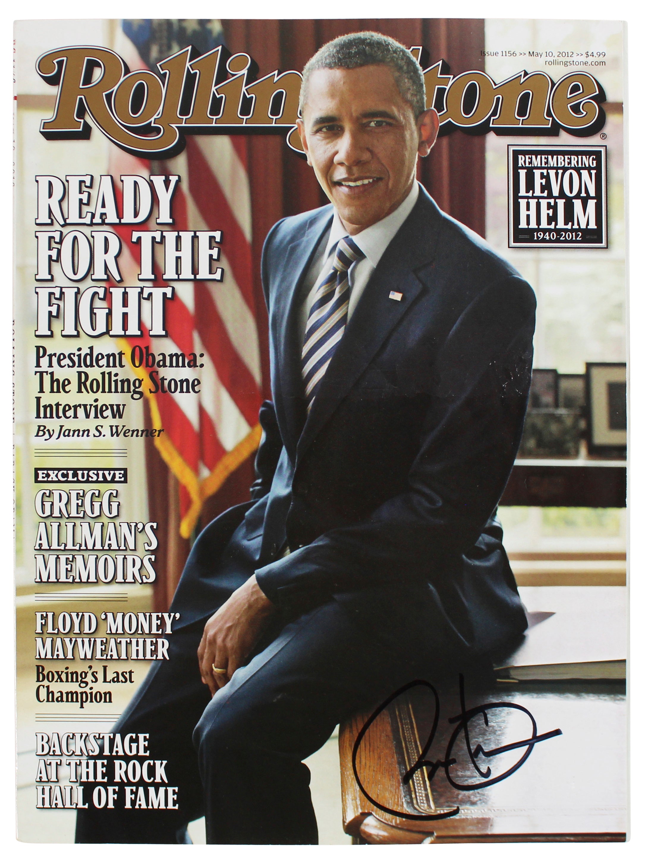 Barack Obama Authentic Signed May 10, 2012 Rolling Stone Magazine BAS #AB77888