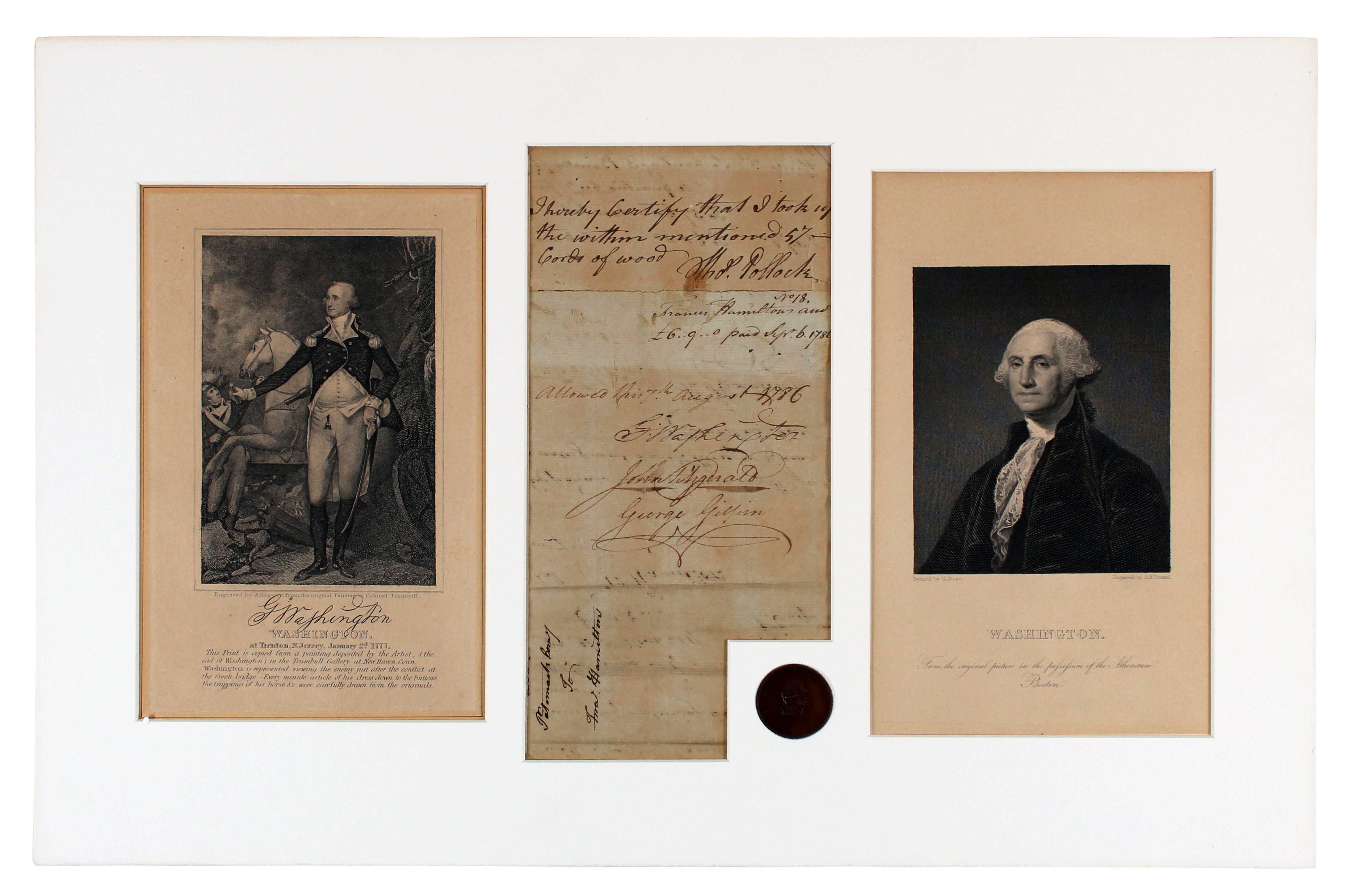 George Washington Authentic Signed & Matted 1786 4.75x10 Document BAS #AB76860