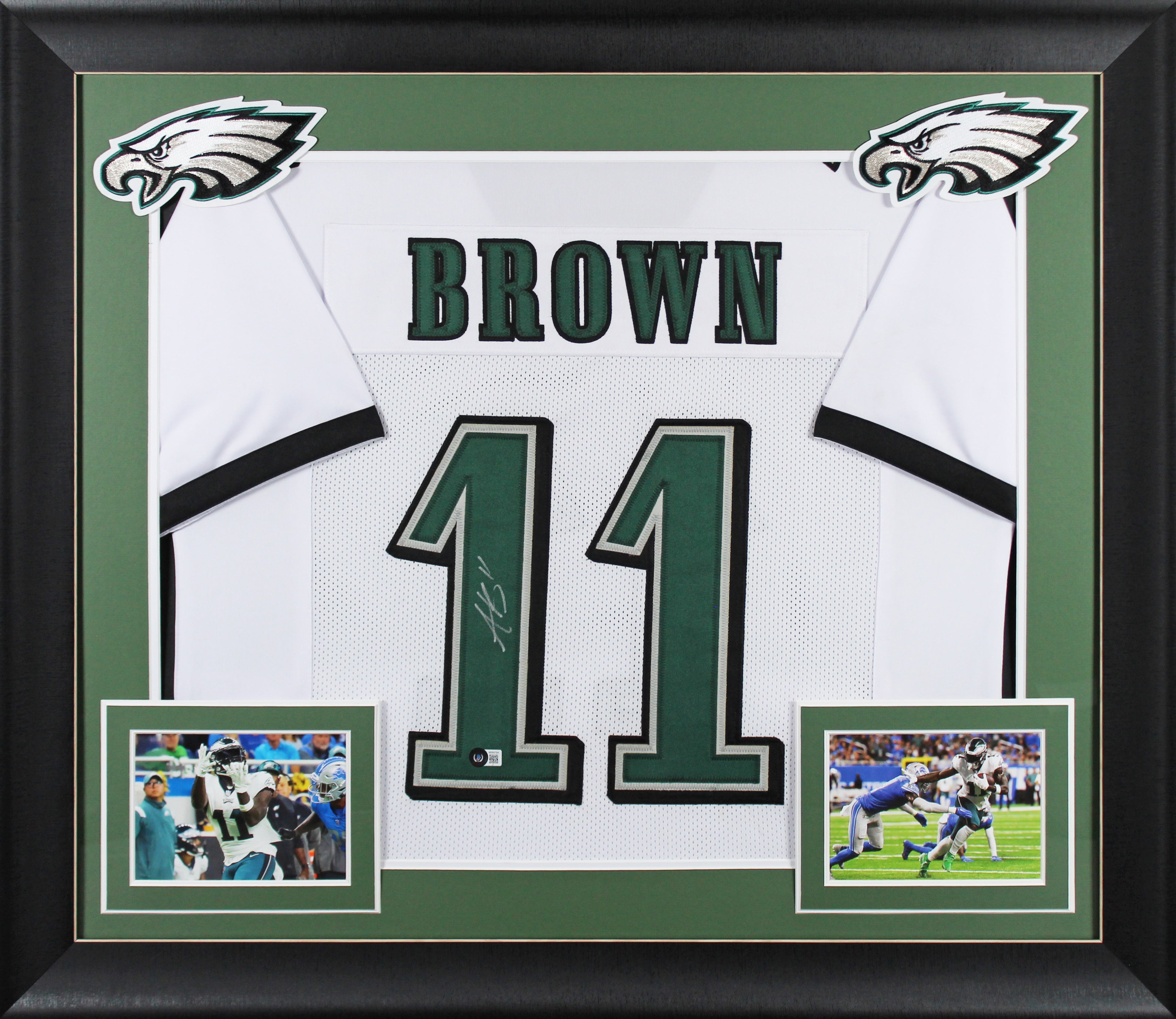 A.J. Brown Authentic Signed White Pro Style Framed Jersey BAS Witnessed 2