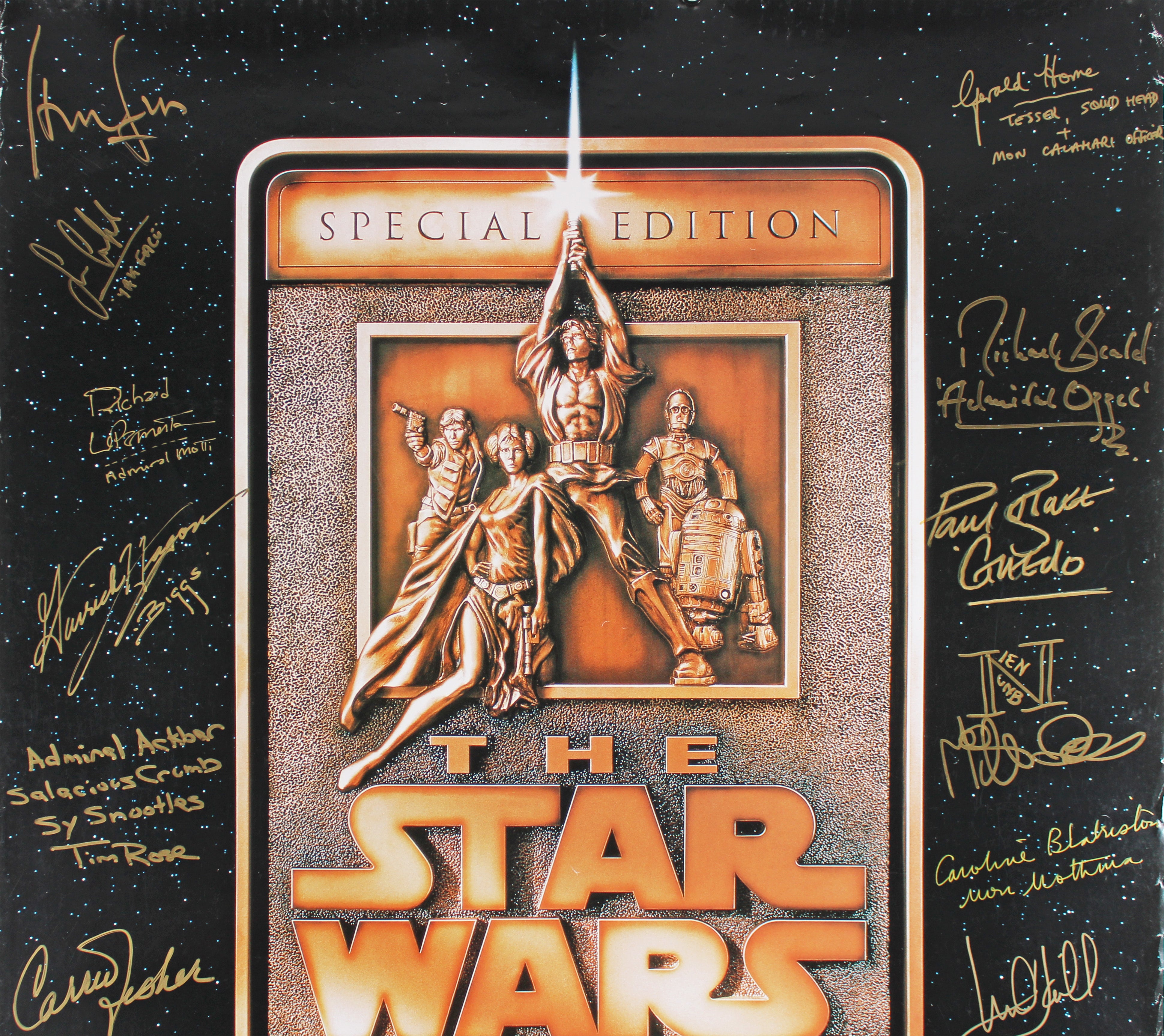 (27) Hamill, Ford, Fisher Signed 24x38 Star Wars Trilogy Poster LE #130/195 JSA