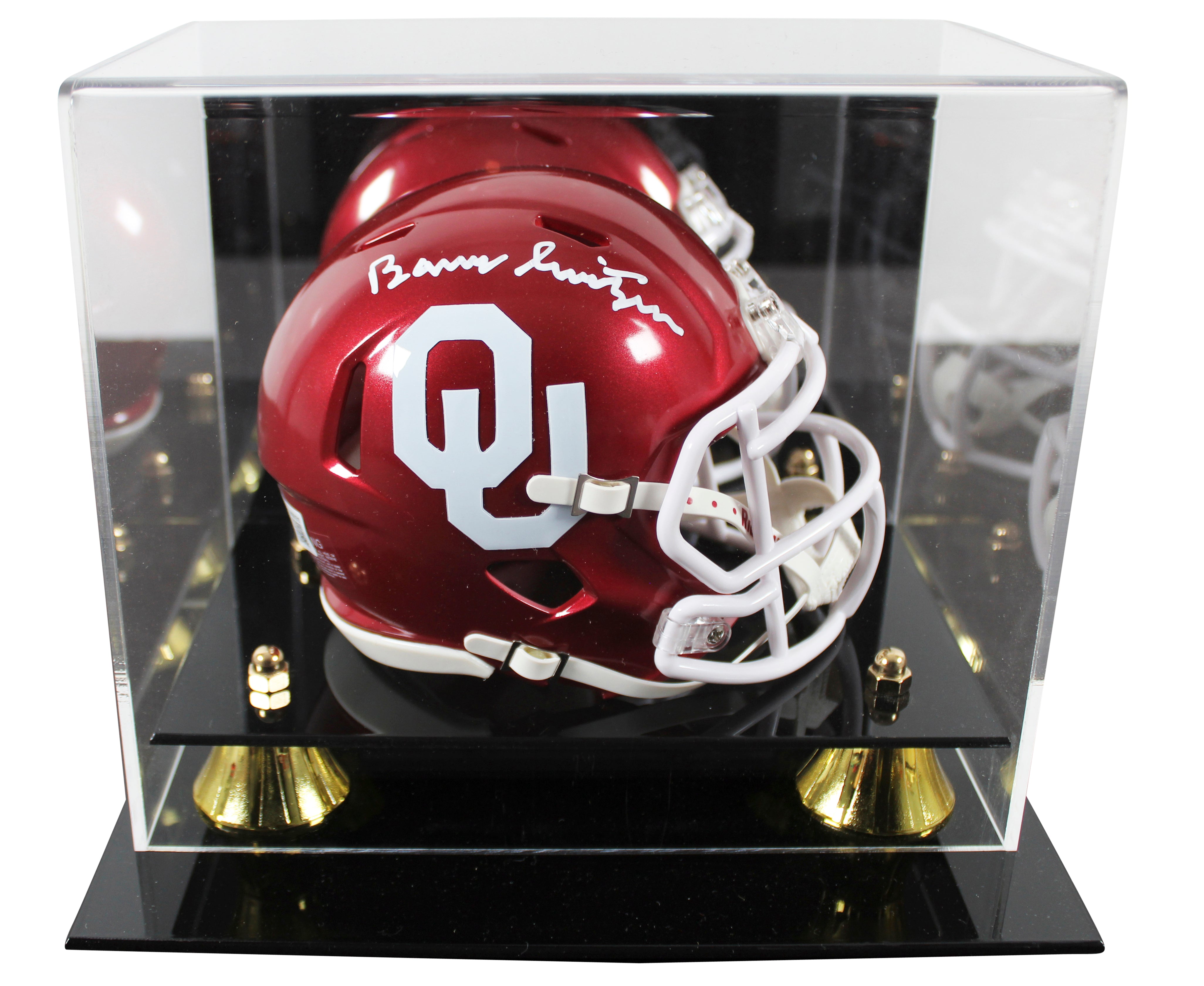 Oklahoma Barry Switzer Authentic Signed Speed Mini Helmet W/ Case BAS Witnessed