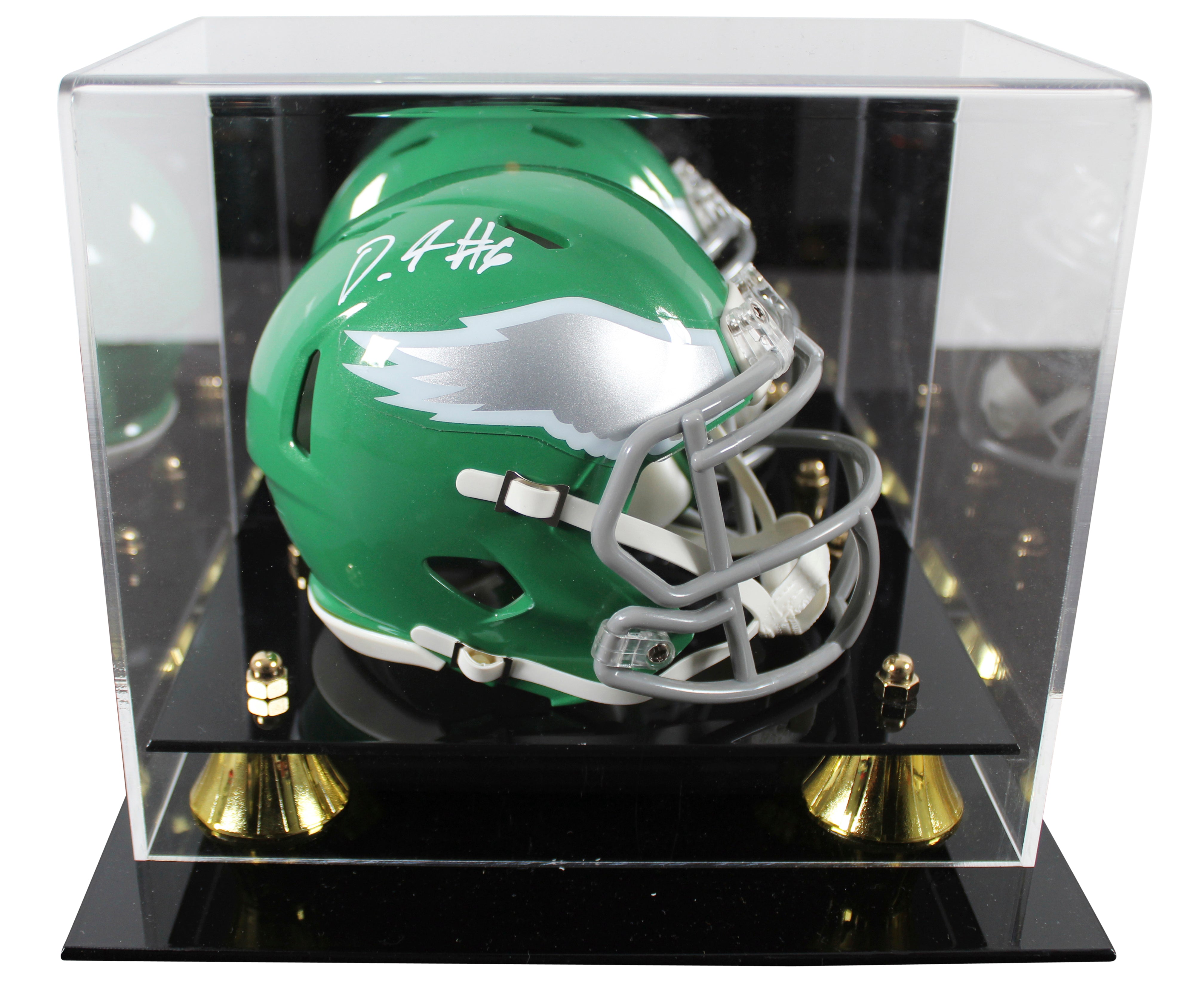 Eagles DeVonta Smith Signed 2023 On Field Alt Speed Mini Helmet W/ Case Fanatics