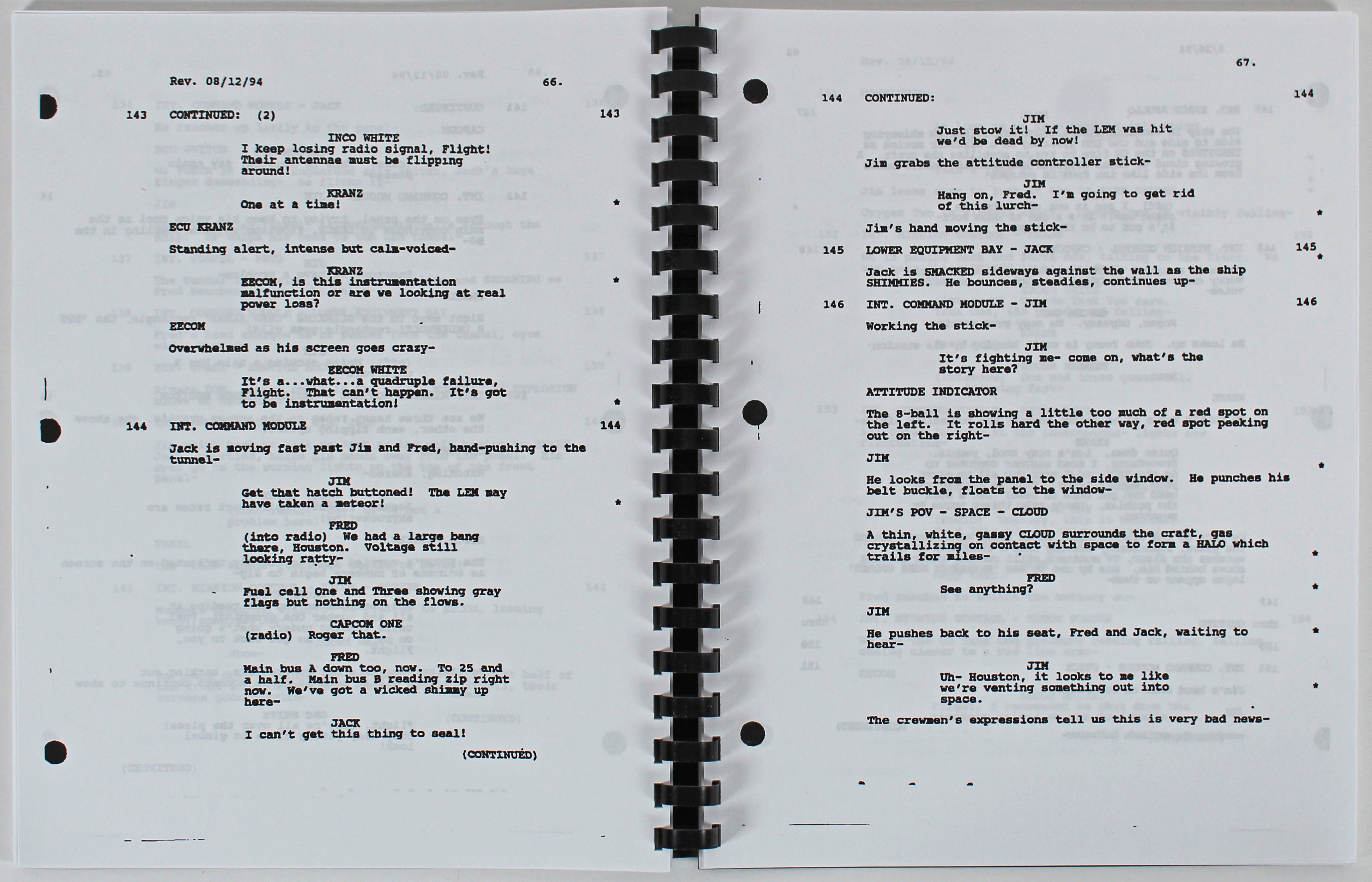 Tom Hanks Apollo 13 Authentic Signed Movie Script Autographed BAS #C19692