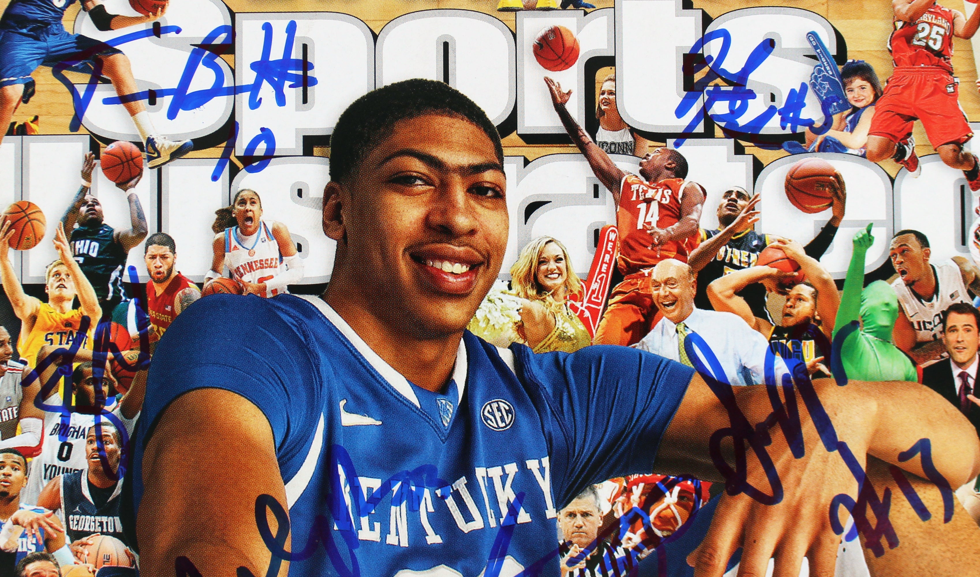 2011-12 Kentucky (11) Davis, Gilchrist +9 Signed Sports Illustrated Magazine BAS