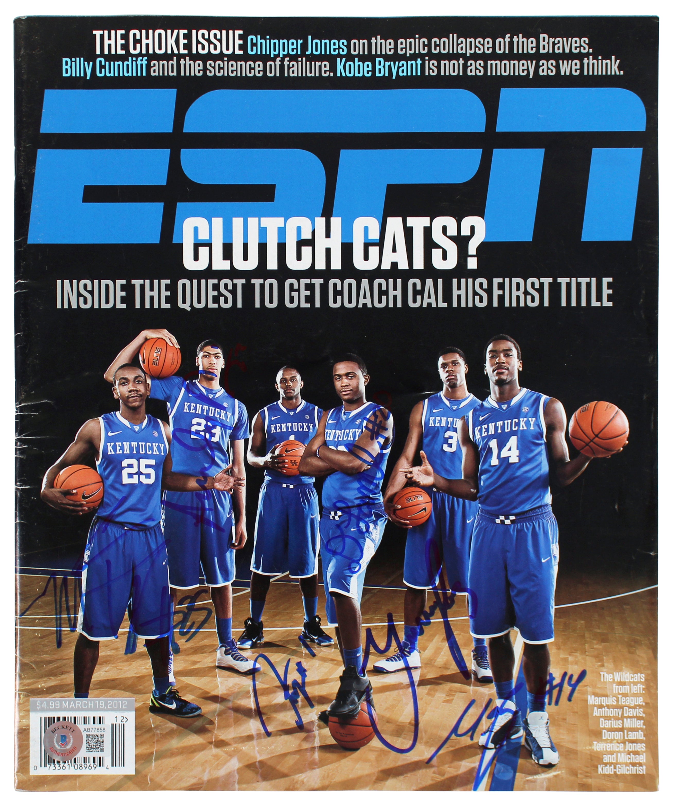 2011-12 Kentucky (6) Davis, Gilchrist +4 Signed 2012 Sports Illustrated BAS