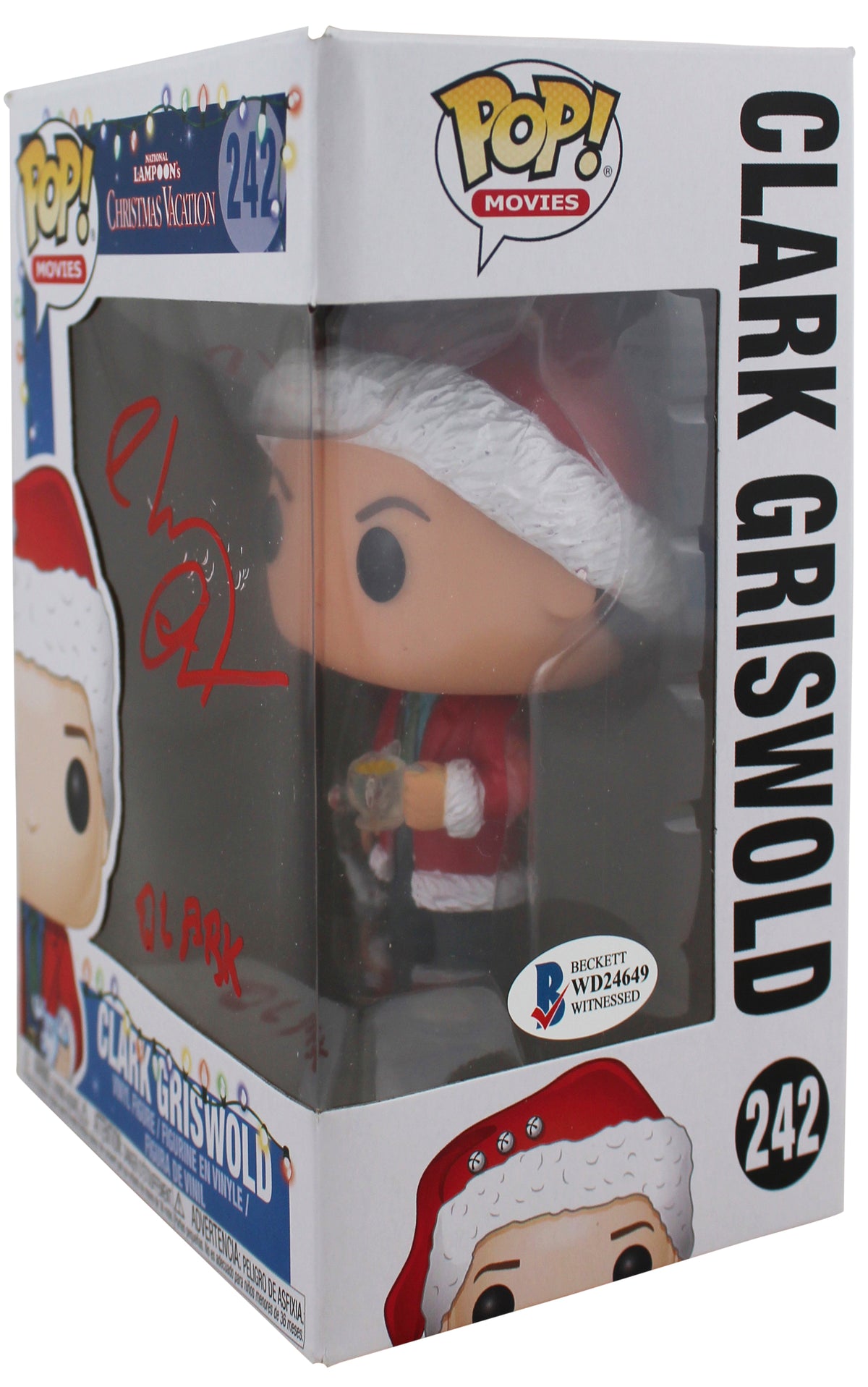 Chevy Chase Christmas Vacation Clark Signed Funko Pop Vinyl Figure BAS #WD24649