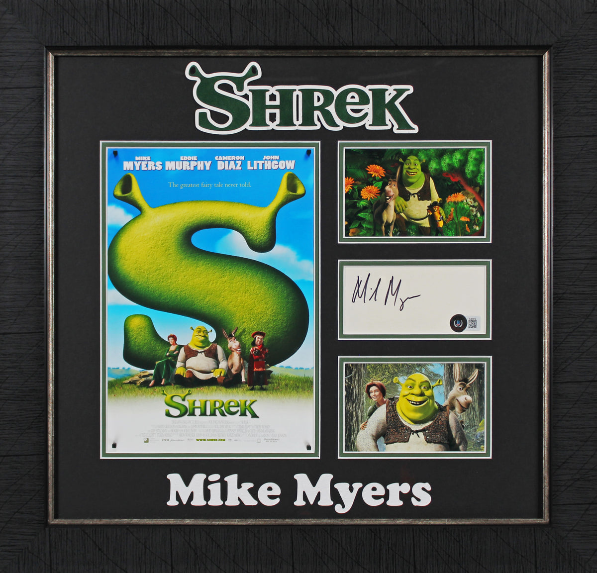 Mike Myers Shrek Authentic Signed & Framed 2.75x5.25 Cut Signature BAS #BJ63919