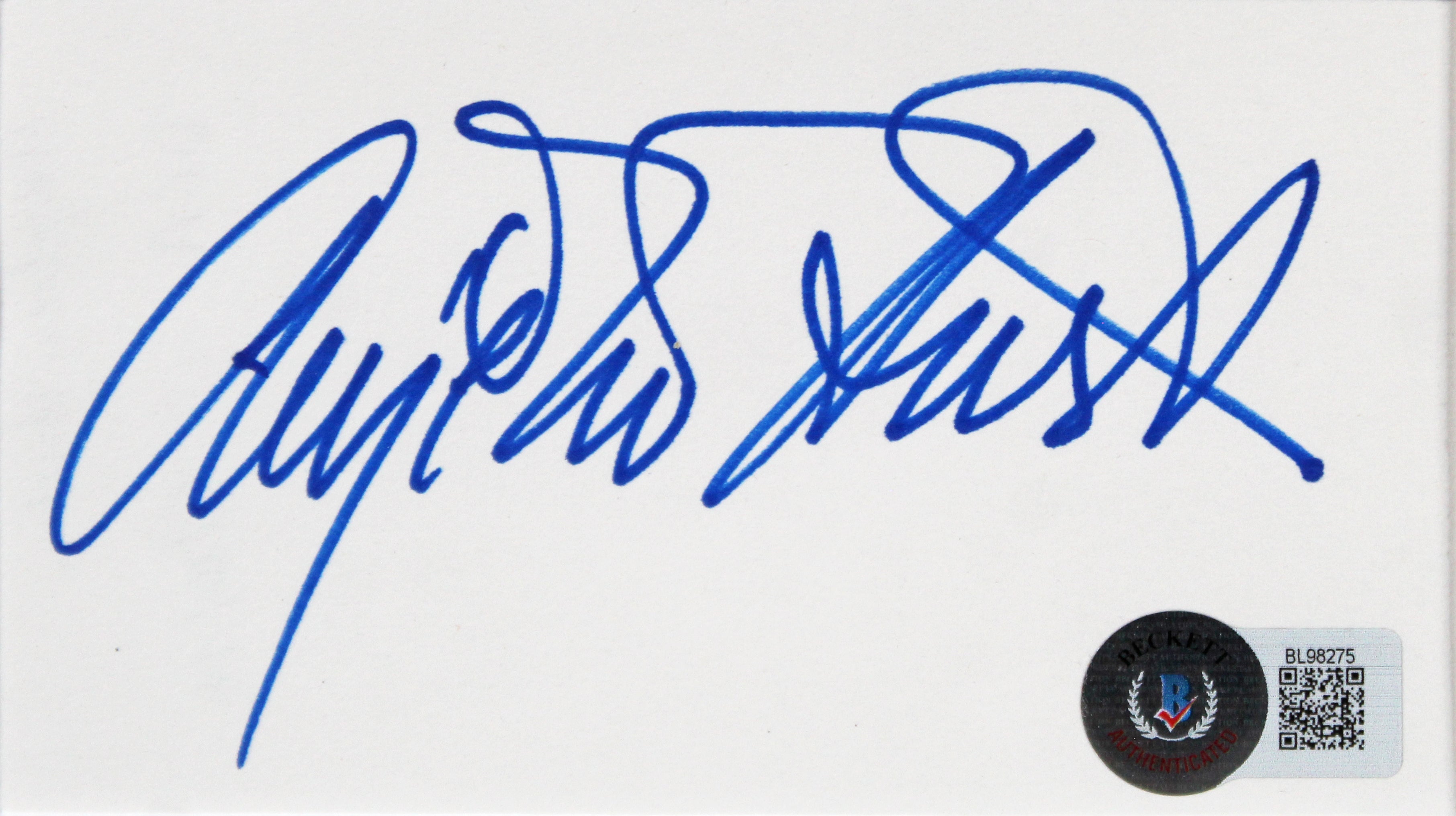 Anjelica Houston The Addams Family Signed Index Card Framed Display BAS #BL98275