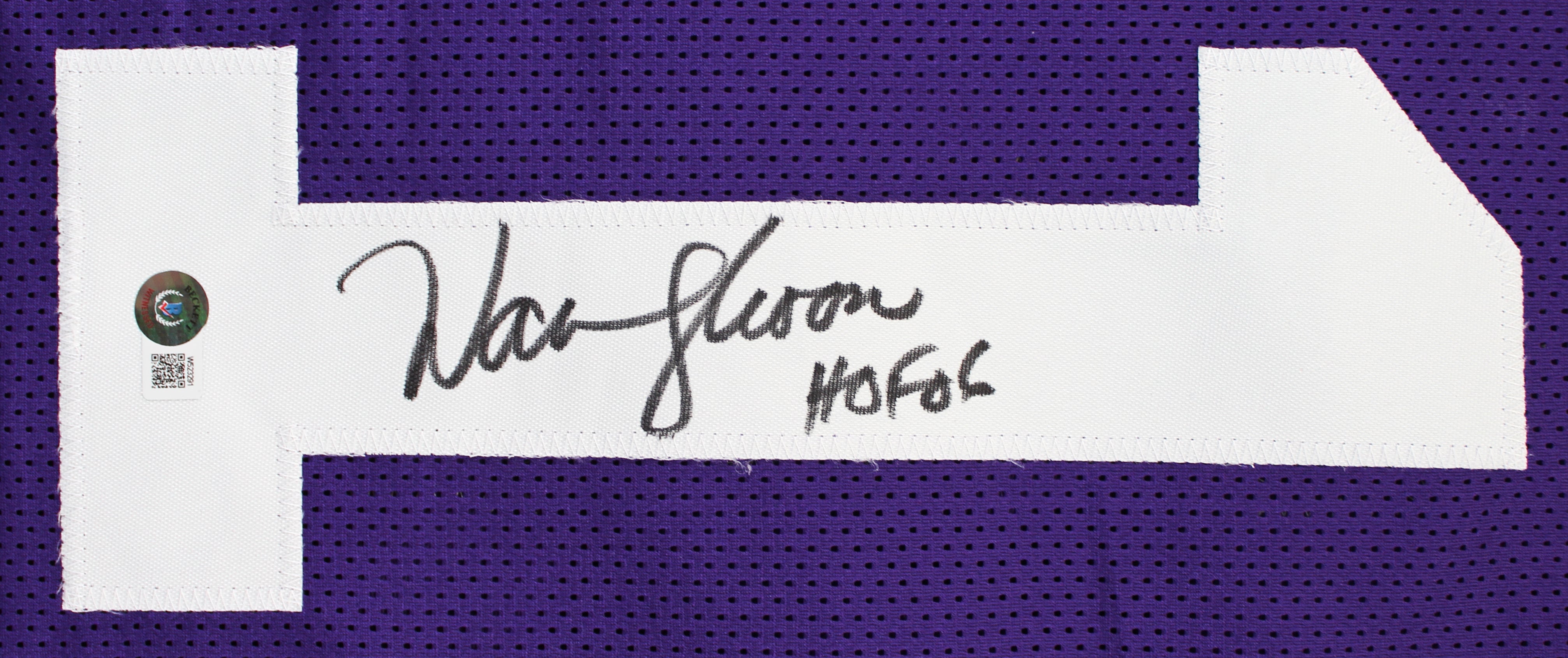 Warren Moon "HOF 06" Authentic Signed Purple Pro Style Jersey BAS Witnessed