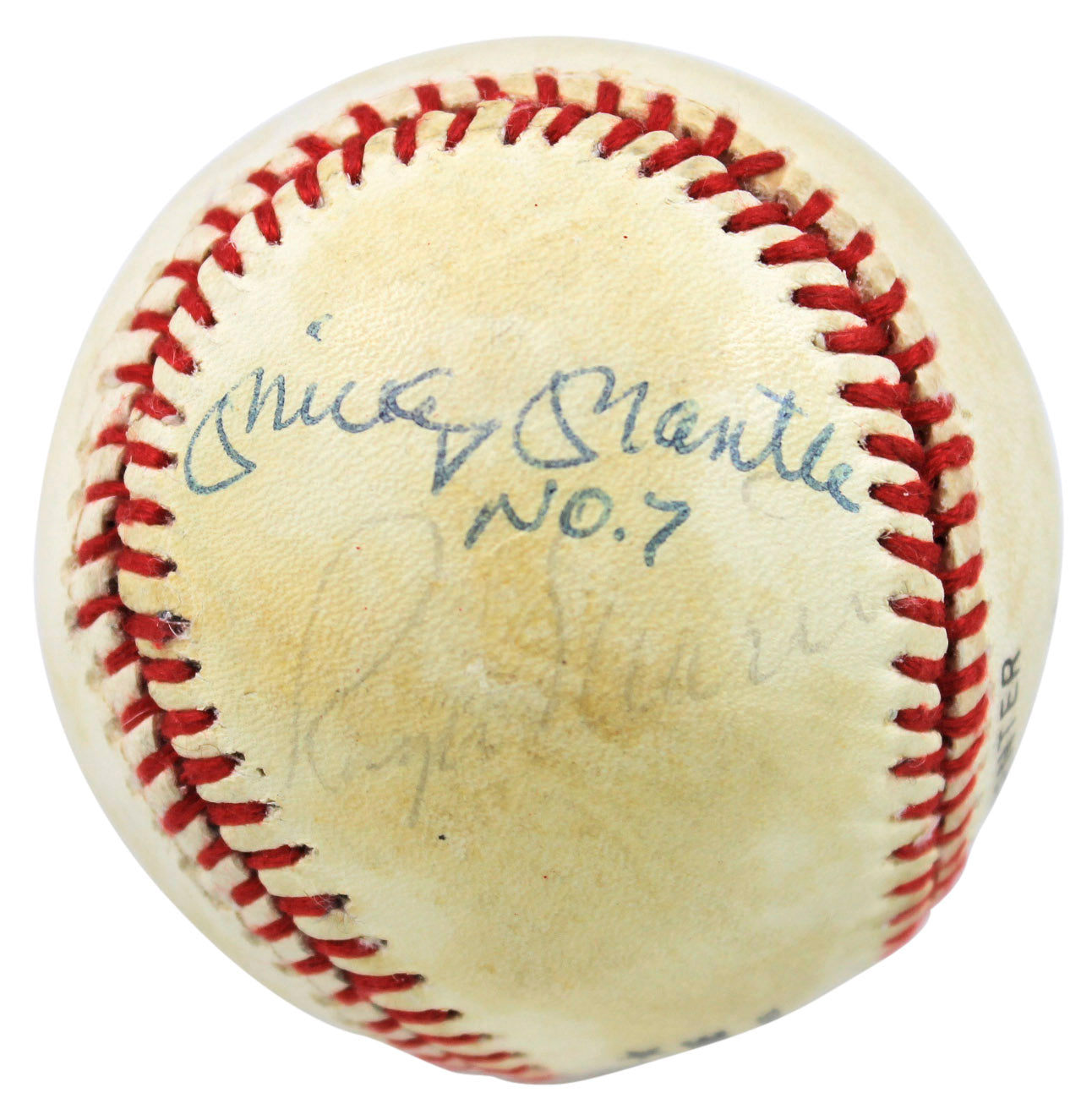 Yankees Mickey Mantle & Roger Maris "No.  7" Signed Onl Baseball PSA/DNA #H45984