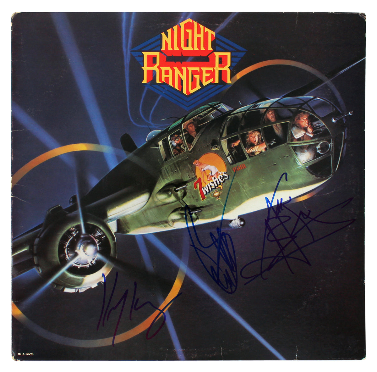 Night Ranger (3) Blades, Gills & Kelli Authentic Signed Album Cover BAS #AB77821