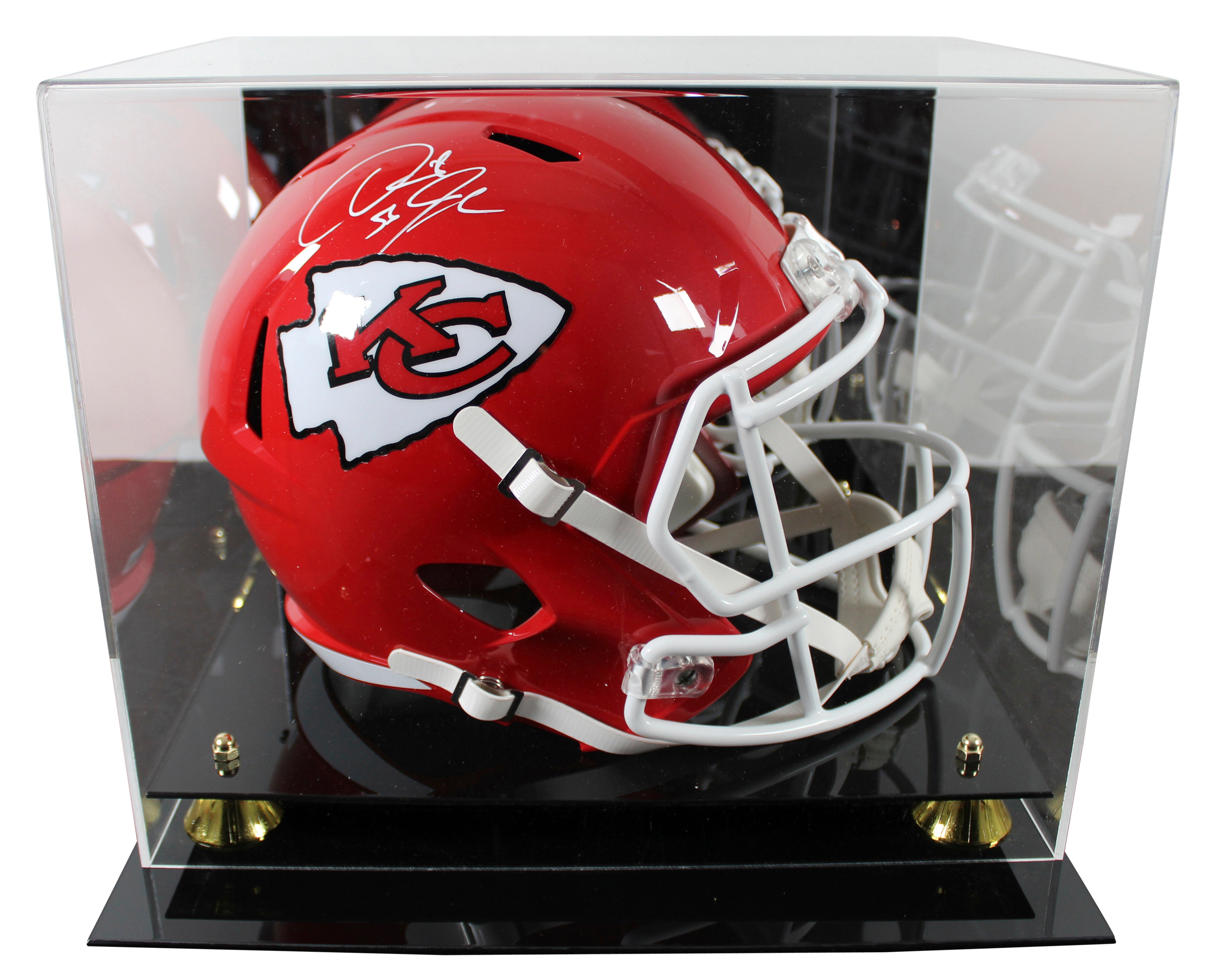 Chiefs Derrick Johnson Signed Full Size Speed Rep Helmet W/ Case BAS Witnessed