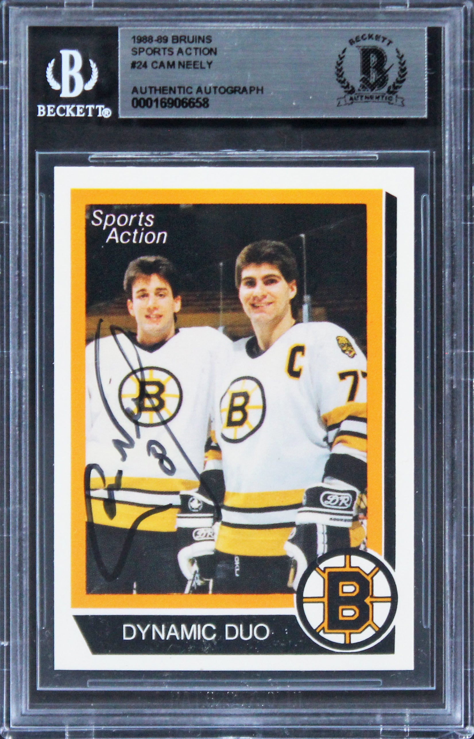 Bruins Cam Neely Authentic Signed 1988 Bruins Sports Action #24 Card BAS Slabbed