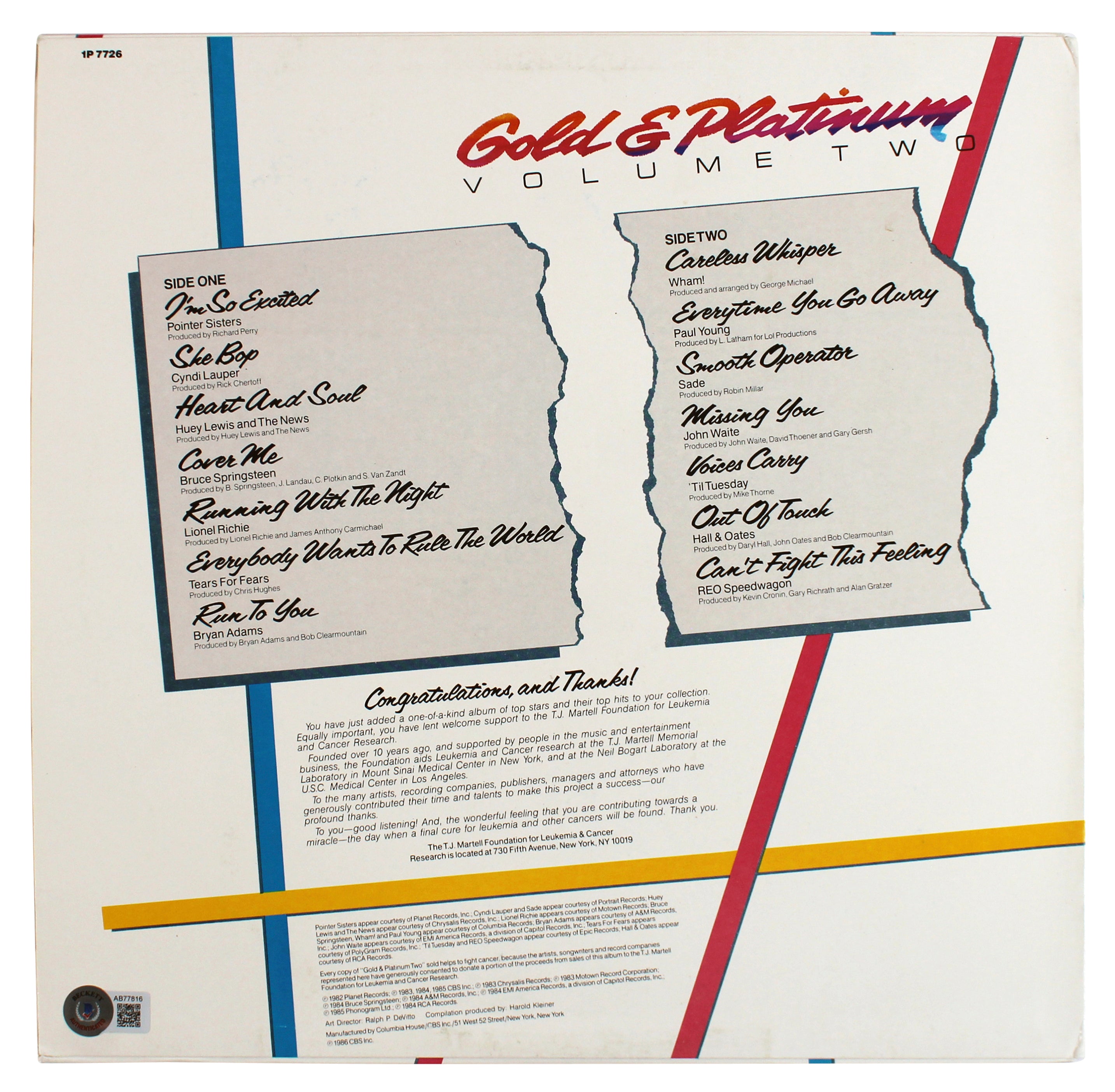 (4) Waite, Hall, Cronin & Doughty Signed Gold & Platinum Album Cover BAS