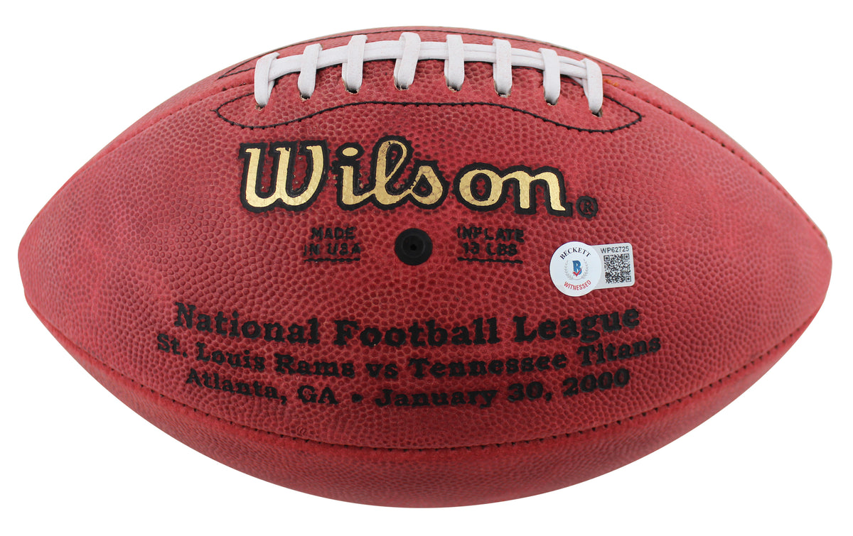Rams Kurt Warner "SB XXXIV MVP" Signed Official  SB Logo Nfl Football BAS Wit